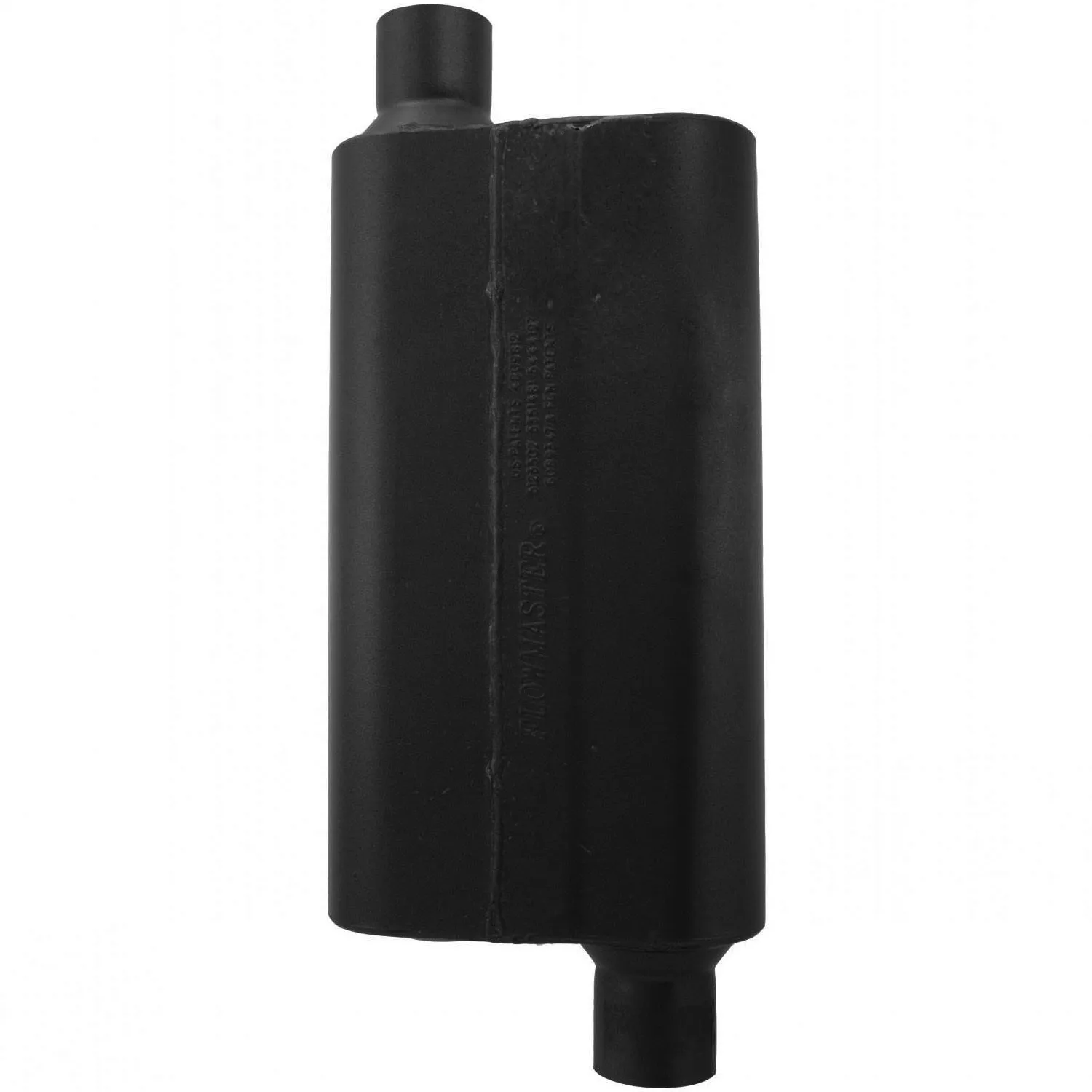 Flowmaster 50 Series Delta Flow Muffler - 2-1/2 in Offset Inlet - 2-1/2 in Offset Outlet - 17 x 9-3/4 x 4 in Oval Body - 23 in Long - Black Paint - Universal 842553