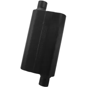 Flowmaster 50 Series Delta Flow Muffler - 2-1/4 in Offset Inlet - 2-1/4 in Offset Outlet - 17 x 9-3/4 x 4 in Oval Body - 23 in Long - Black Paint - Universal 842453