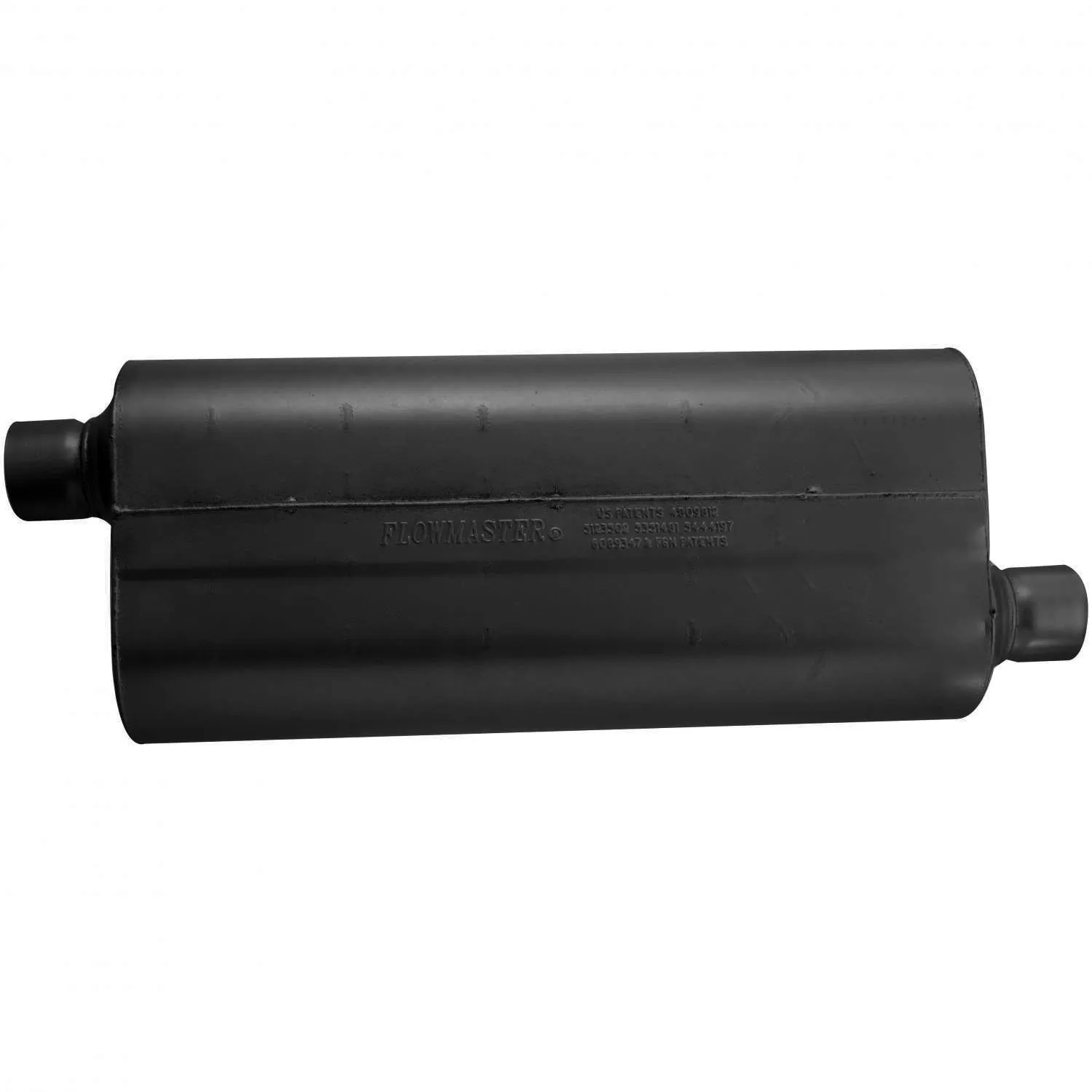 Flowmaster 70 Series Chambered Muffler 2-1/2" Offset Inlet/Offset Outlet 22 x 10 x 5" Oval Body 28" Long - Steel