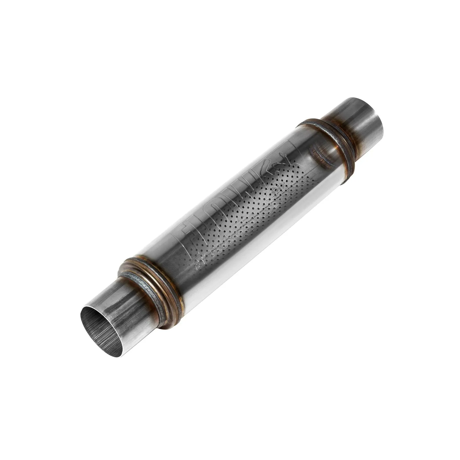 Flowmaster FlowFX Muffler - 2-1/4" Center Inlet - 2-1/4" Center Outlet - 14 x 4" Round Body - 20" Long - Stainless - Universal