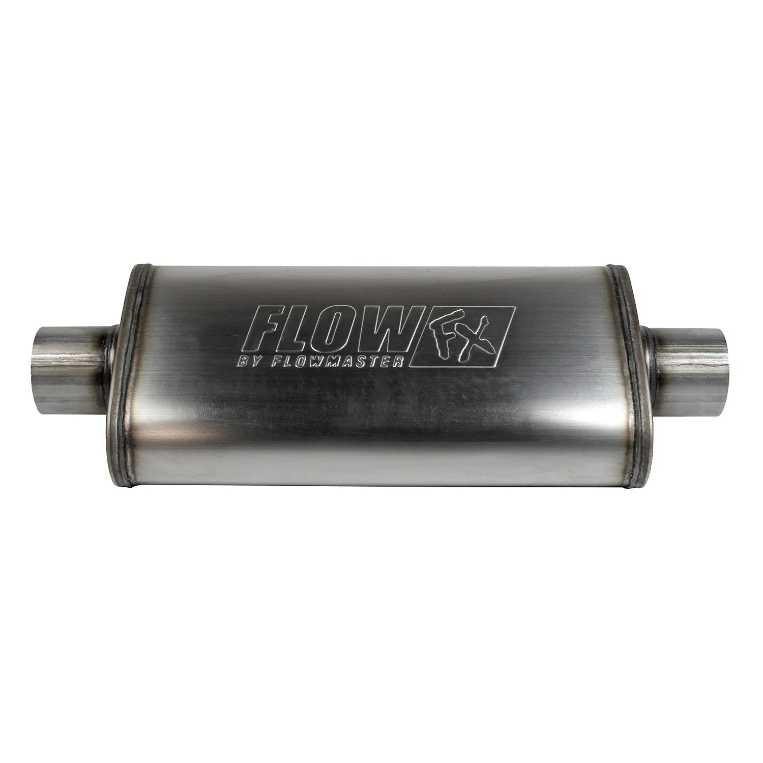 Flowmaster FlowFX Muffler - 3" Center Inlet - 3" Center Outlet - 18 x 9 x 4" Oval Body - 24" Long - Stainless - Universal