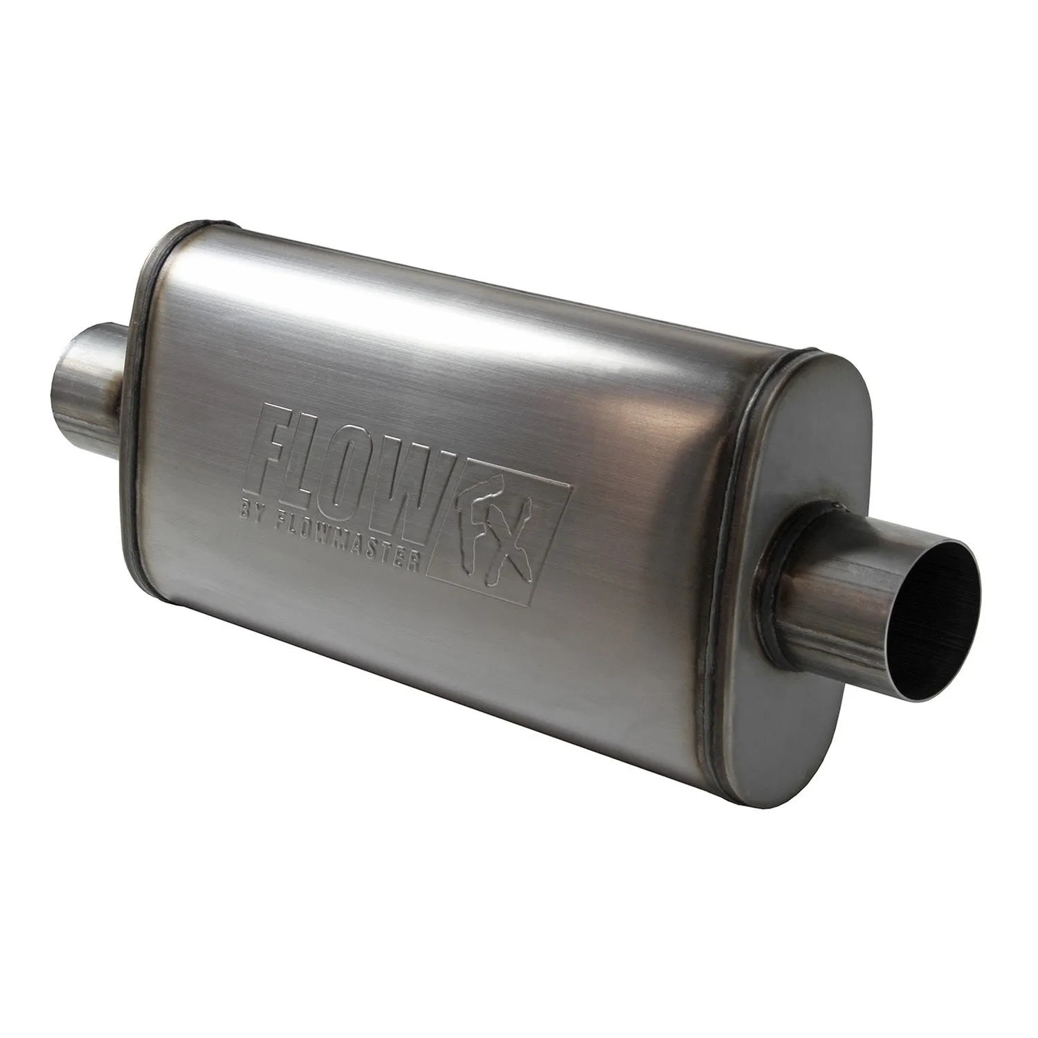 Flowmaster FlowFX Muffler - 3" Center Inlet - 3" Center Outlet - 18 x 9 x 4" Oval Body - 24" Long - Stainless - Universal
