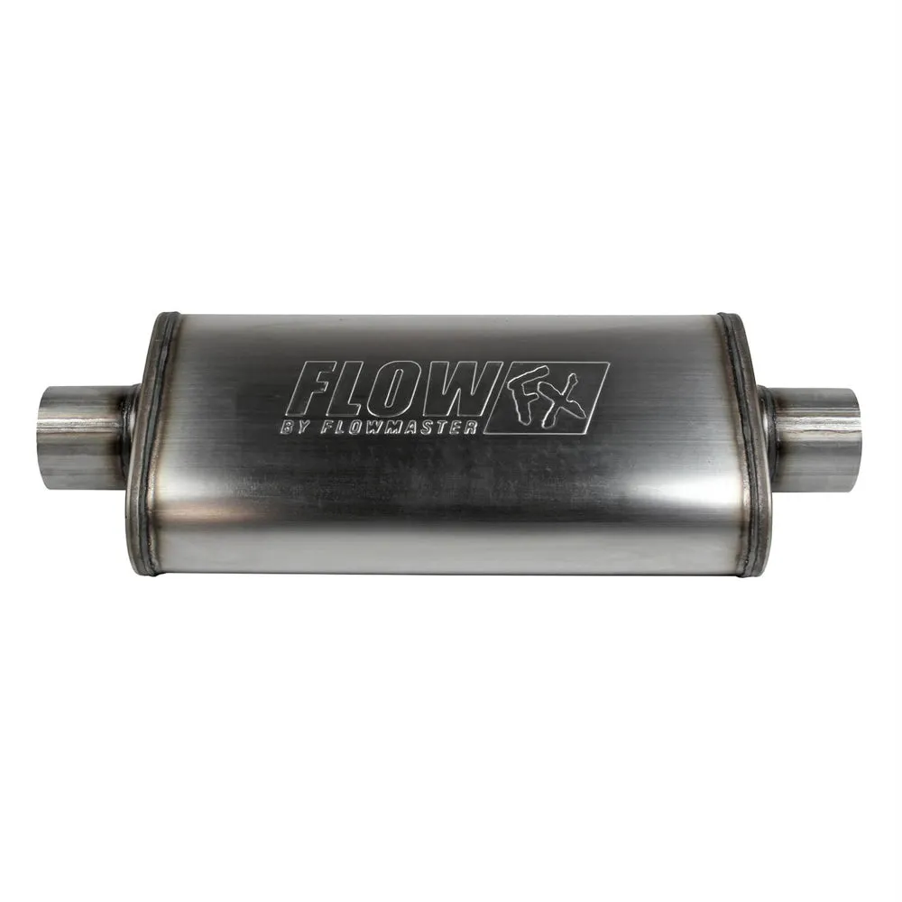 Flowmaster FlowFX Muffler - 3" Center Inlet - 3" Center Outlet - 18 x 9 x 4" Oval Body - 24" Long - Stainless - Universal