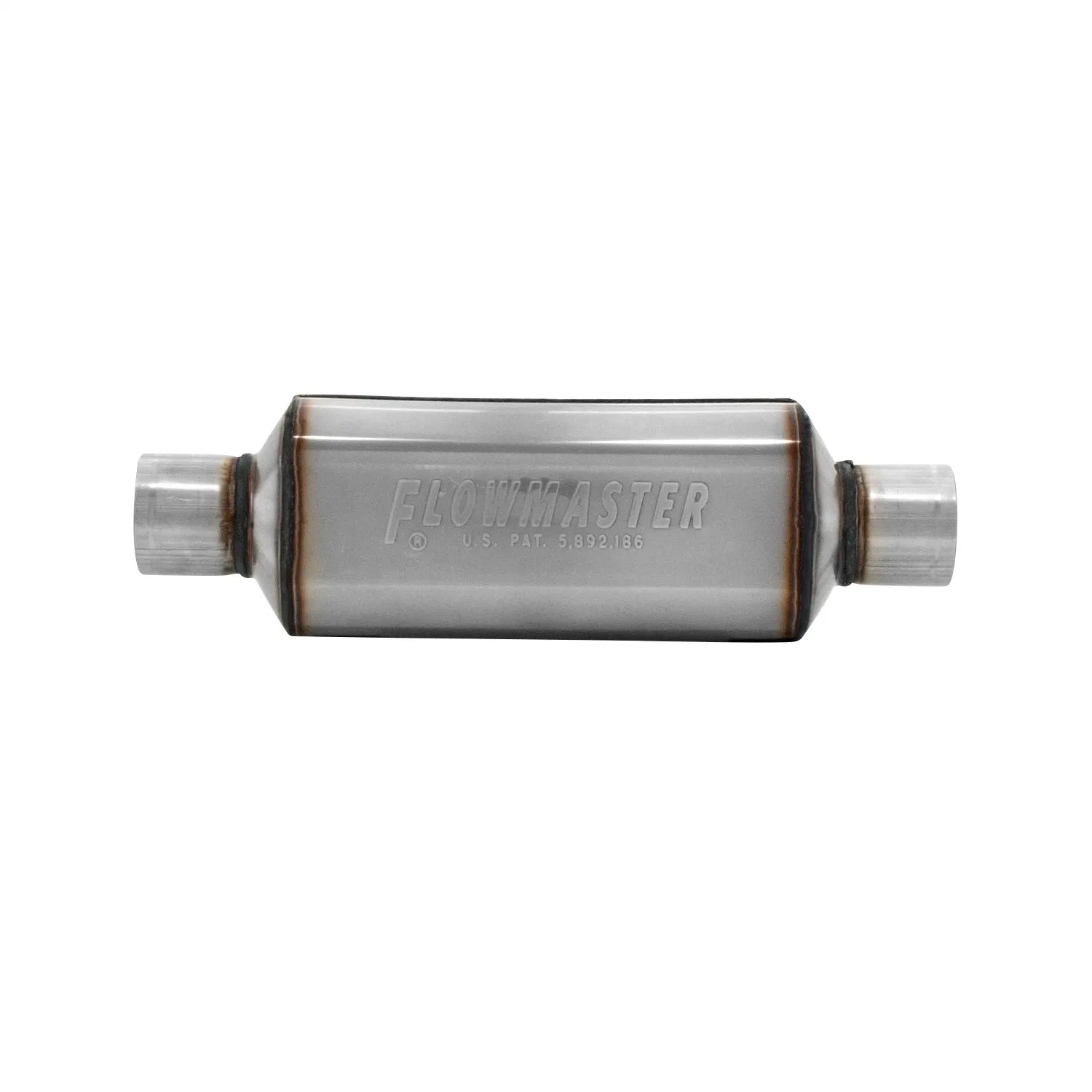 Flowmaster HP-2 Series " Shorty" Muffler- 2.5" Inlet, 2.5" Outlet - 12" Case - 304S