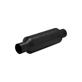 Flowmaster Outlaw Muffler - 2-1/2 in Center Inlet - 2-1/2 in Center Outlet - 11 in Long - 4-1/2 in Diameter - Stainless - Black