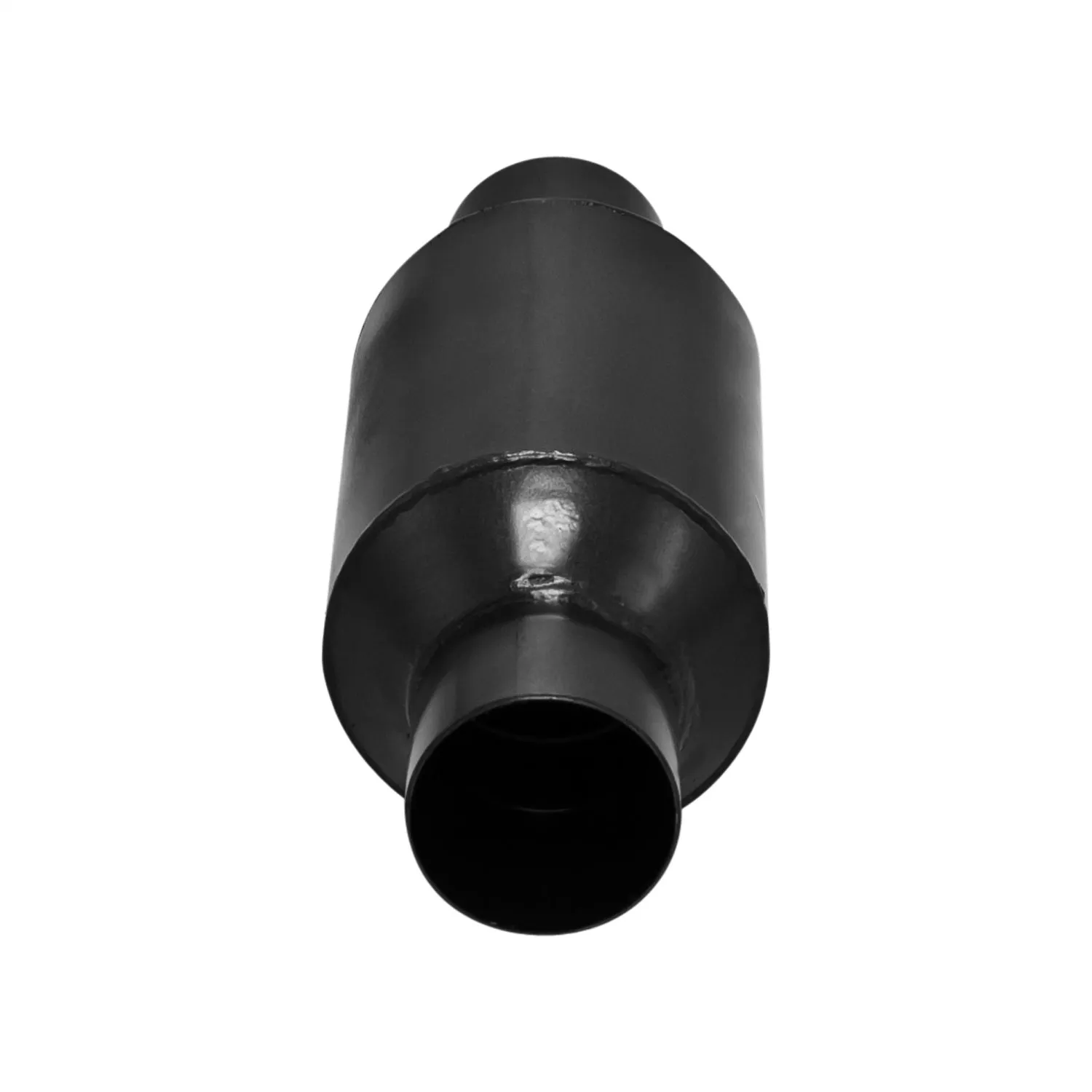 Flowmaster Outlaw Muffler - 2-1/2 in Center Inlet - 2-1/2 in Center Outlet - 7 in Long - 4-1/2 in Diameter - Stainless - Black