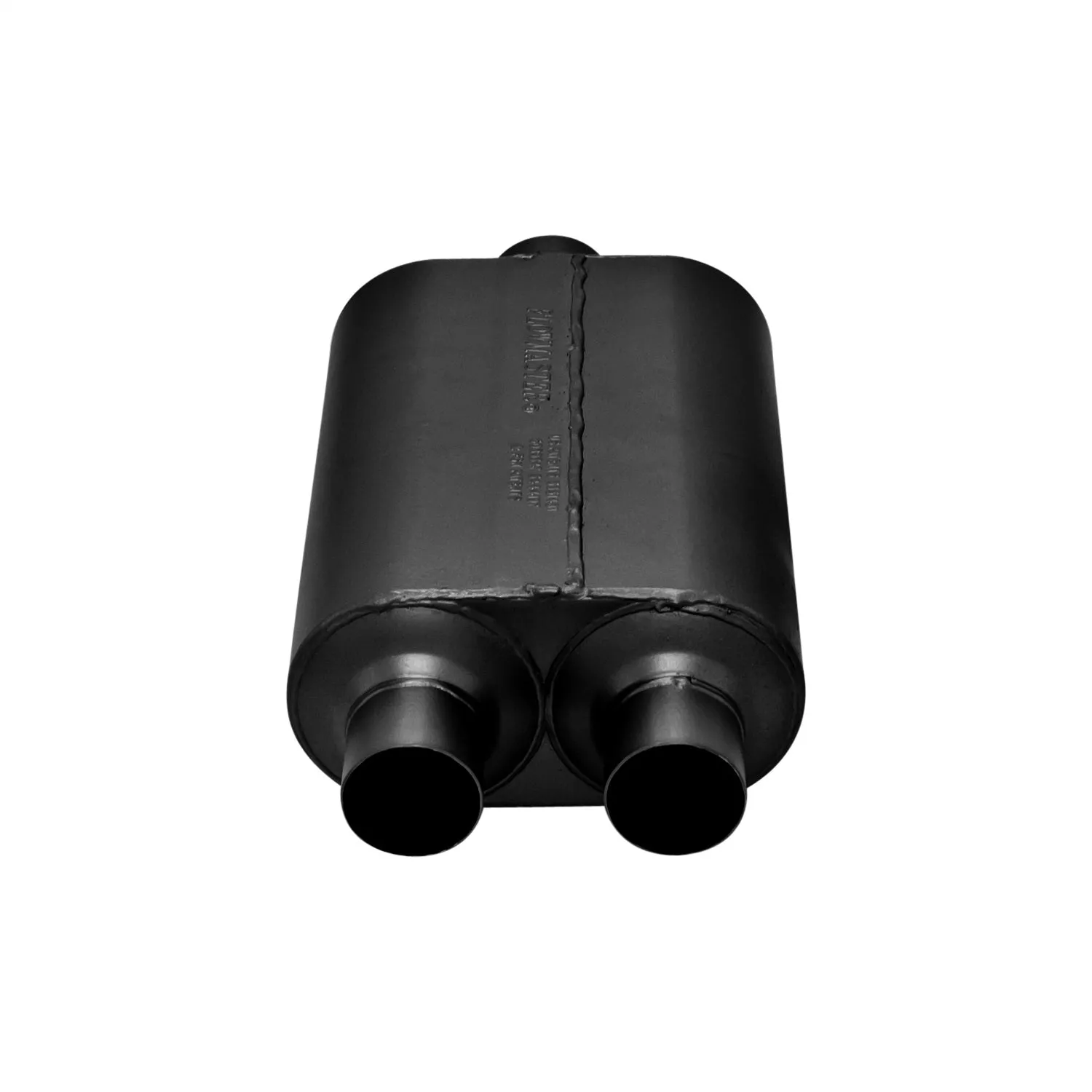 Flowmaster Super 40 Muffler 3" Center Inlet/2-1/2 Offset Dual Outlet 13-1/2 x 10 x 5" Oval Body 19-1/2" Long Steel - Alum