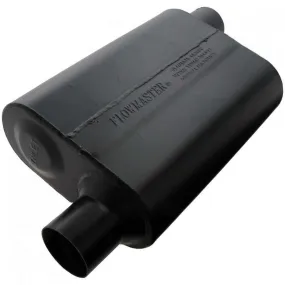 Flowmaster Super 44 Series Chambered Muffler - 2-1/2 in Offset Inlet - 2-1/2 in Offset Outlet - 13 x 9-3/4 x 4 in Oval Body - 19 in Long - Black Paint 942548