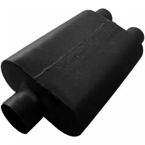 Flowmaster Super 44 Series Chambered Muffler - 3 in Center Inlet - Dual 2-1/2 in Outlets - 13 x 9-3/4 x 4 in Oval Body - 19 in Long - Black Paint 8430452