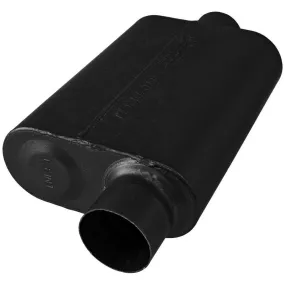 Flowmaster Super 44 Series Chambered Muffler - 3 in Offset Inlet - 3 in Center Outlet - 13 x 9-3/4 x 4 in Oval Body - 19 in Long - Black Paint 843046