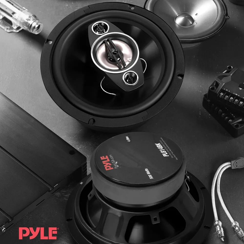 Four-Way Sound Speaker System - One Pair 8'' Four-Way Quadriaxial Loud Audio, 500 Watts W/ 4 Ohm Impedance And 3/4'' Piezo Tweeter For Car Component Stereo