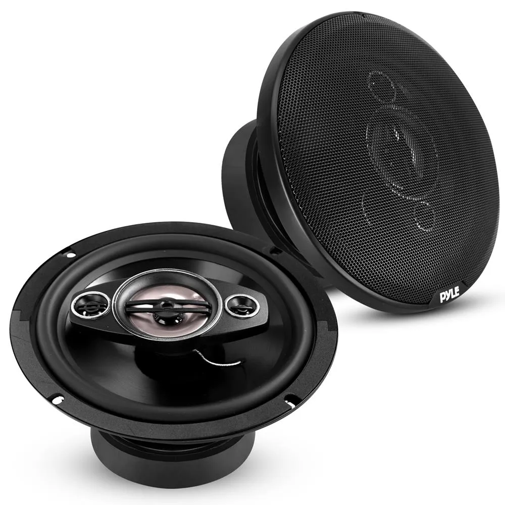Four-Way Sound Speaker System - One Pair 8'' Four-Way Quadriaxial Loud Audio, 500 Watts W/ 4 Ohm Impedance And 3/4'' Piezo Tweeter For Car Component Stereo