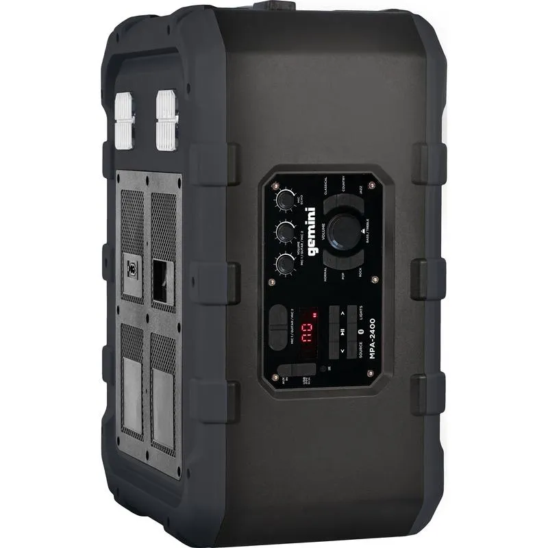 Gemini MPA-2400GRY Rechargeable Weather Resistant Trolley Speaker (Gray)
