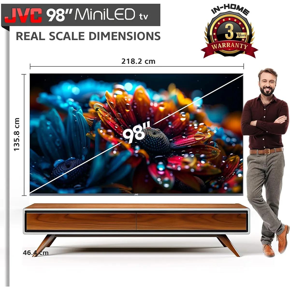 JVC 98 inch UHD 4K miniLED Smart Android TV  AV-J987145A