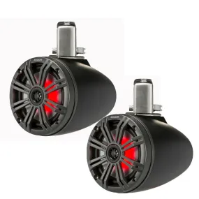 Kicker 45KMTC65 6-1/2" Marine Coaxial Tower System - Pair (Charcoal)