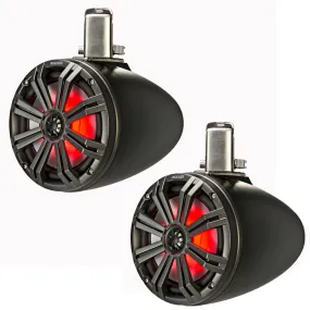 Kicker 45KMTC8 8" Marine Coaxial Tower System - Pair (Charcoal)