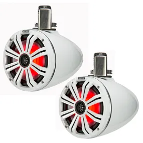 Kicker 45KMTC8 8" Marine Coaxial Tower System - Pair (White)