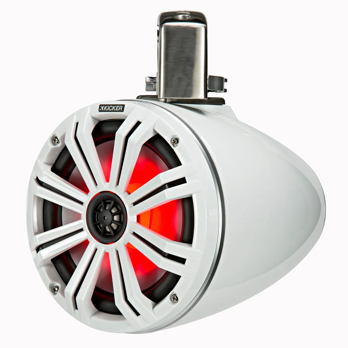Kicker 45KMTC8 8" Marine Coaxial Tower System - Pair (White)