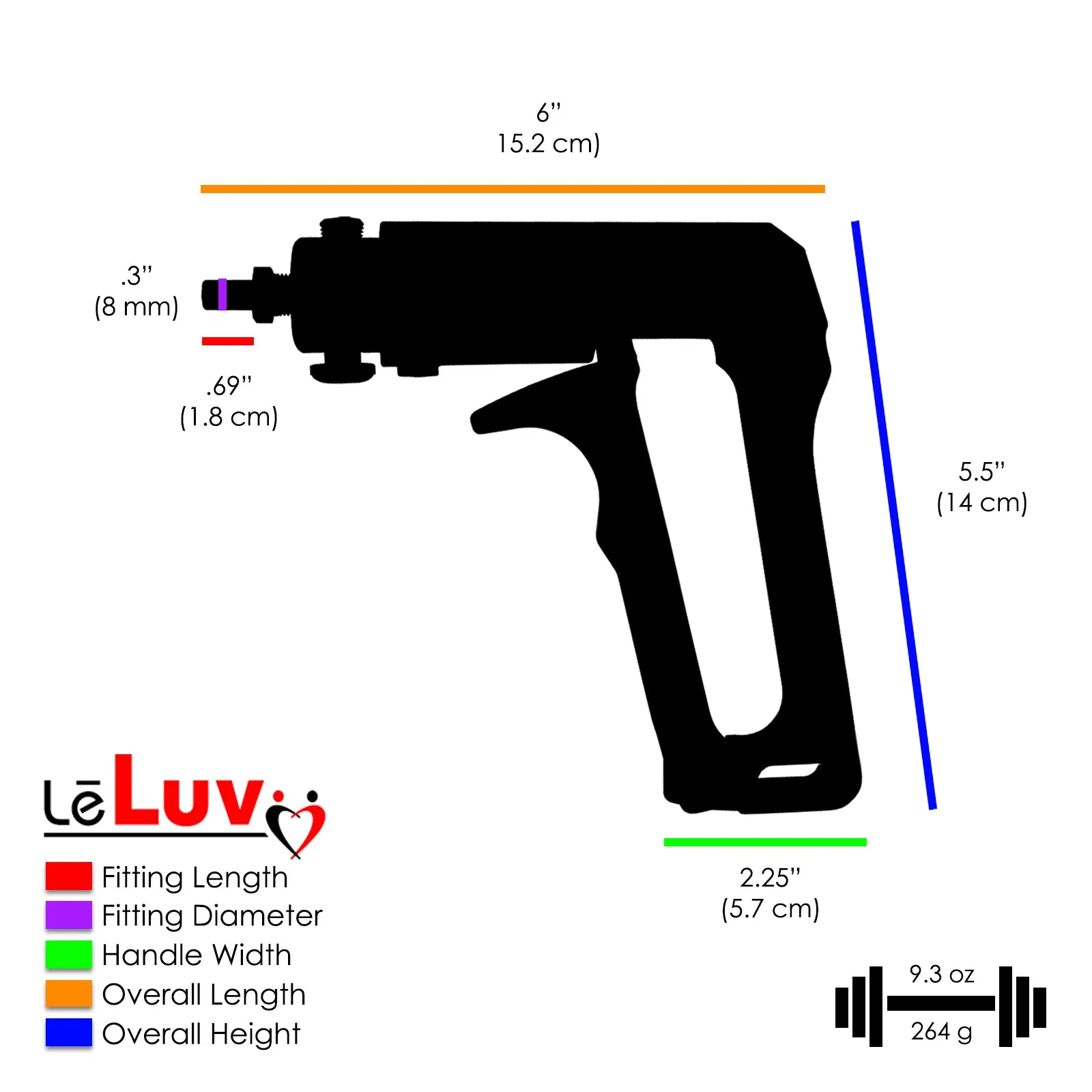 LeLuv Maxi Blue Penis Pump Clear Hose | Gauge/Protected Gauge | Round Flange Cylinder