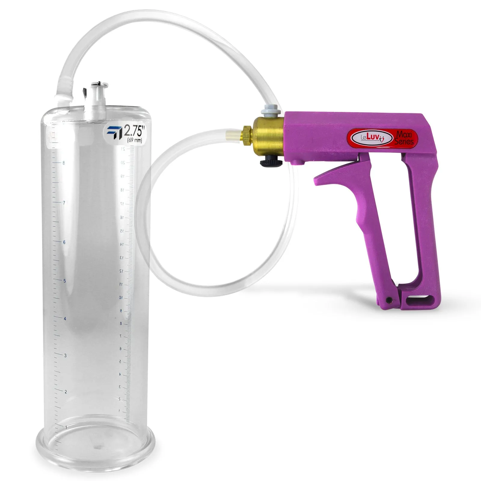 LeLuv MAXI Penis Pump Blue/Purple Handle | 9"/12" Length x Diameter 1.35"-5.00"