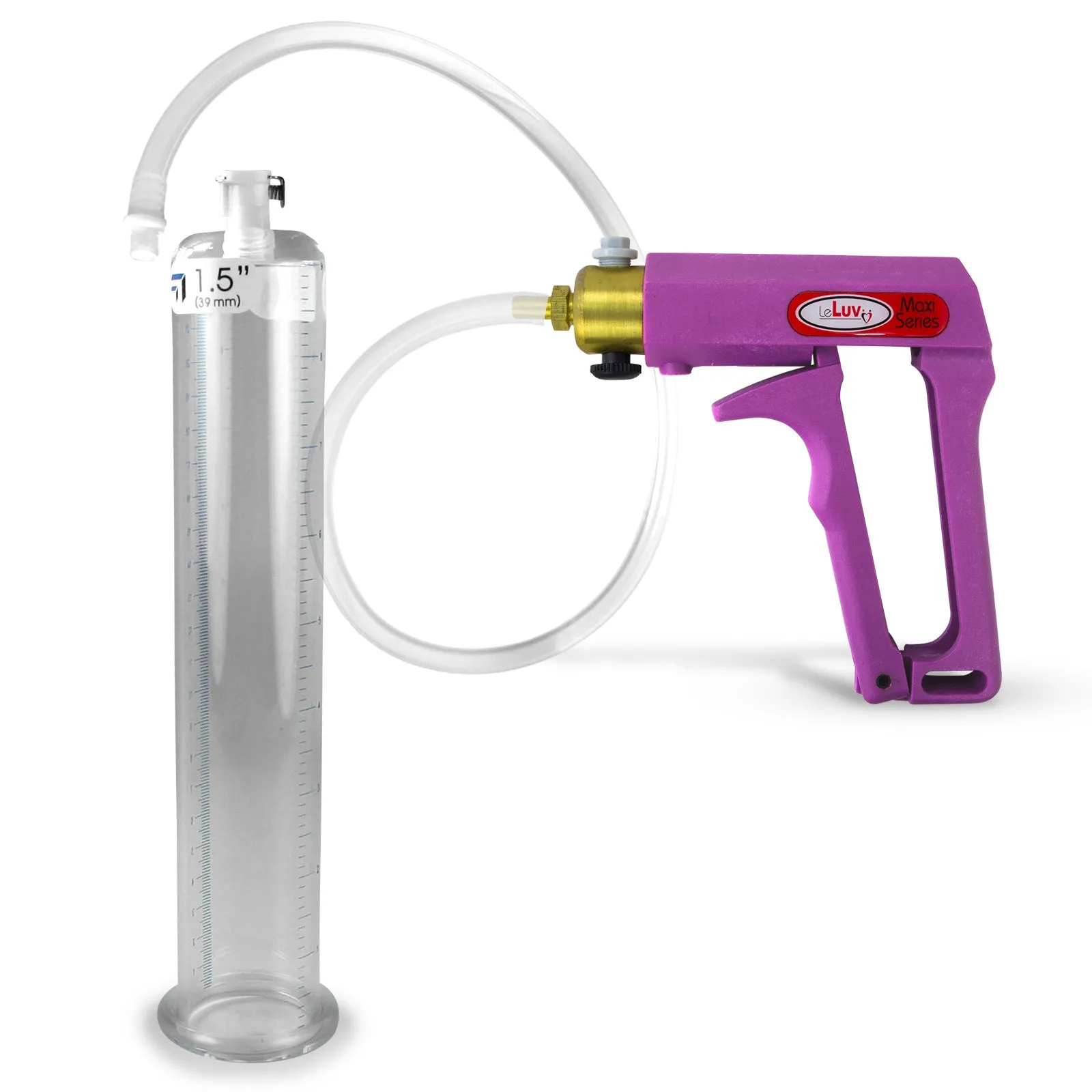 LeLuv MAXI Penis Pump Blue/Purple Handle | 9"/12" Length x Diameter 1.35"-5.00"