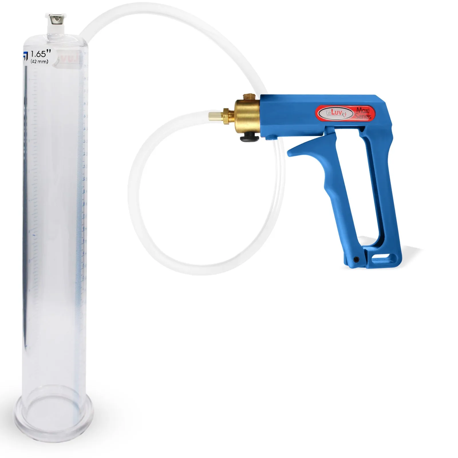 LeLuv MAXI Penis Pump Blue/Purple Handle | 9"/12" Length x Diameter 1.35"-5.00"