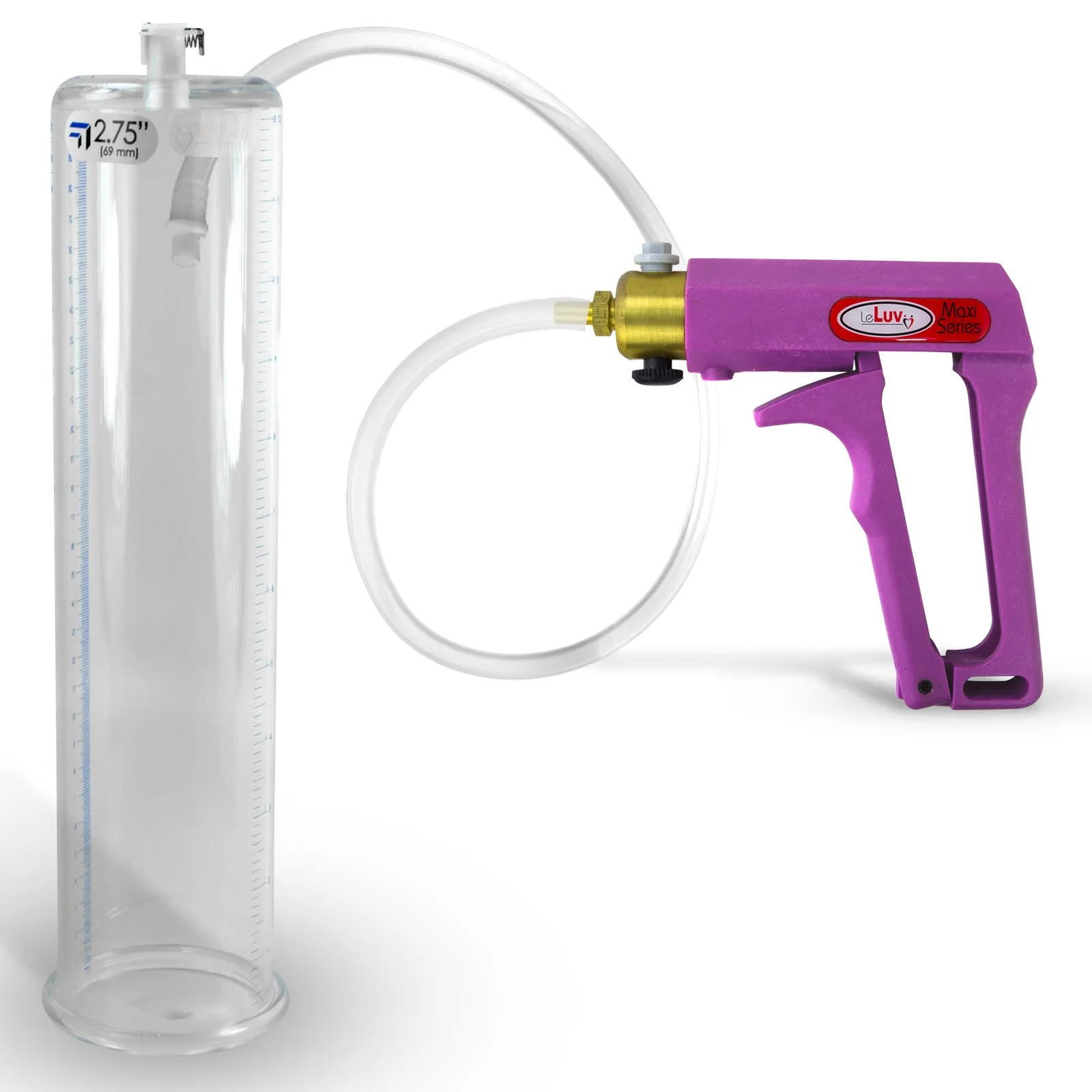 LeLuv MAXI Penis Pump Blue/Purple Handle | 9"/12" Length x Diameter 1.35"-5.00"
