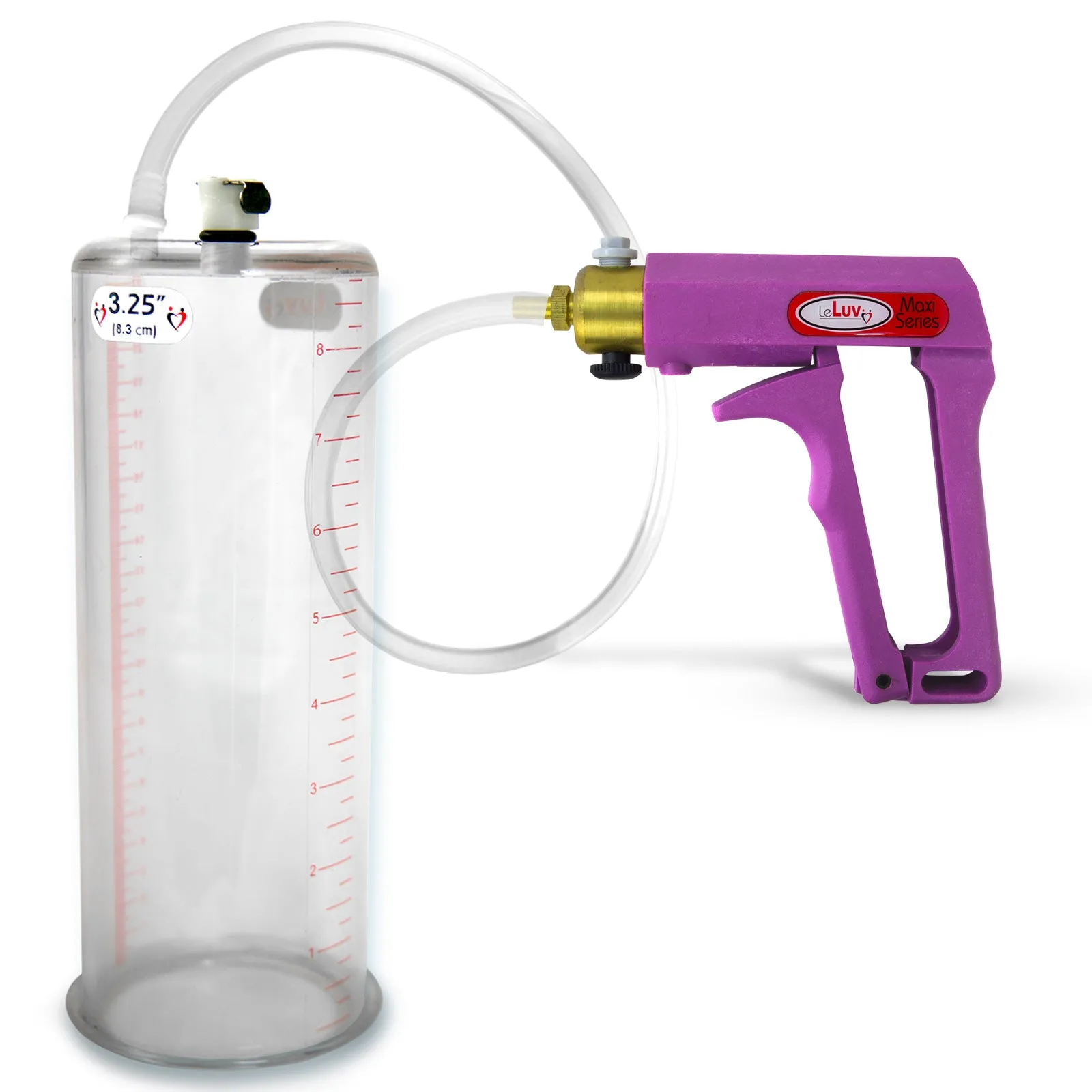 LeLuv MAXI Penis Pump Blue/Purple Handle | 9"/12" Length x Diameter 1.35"-5.00"