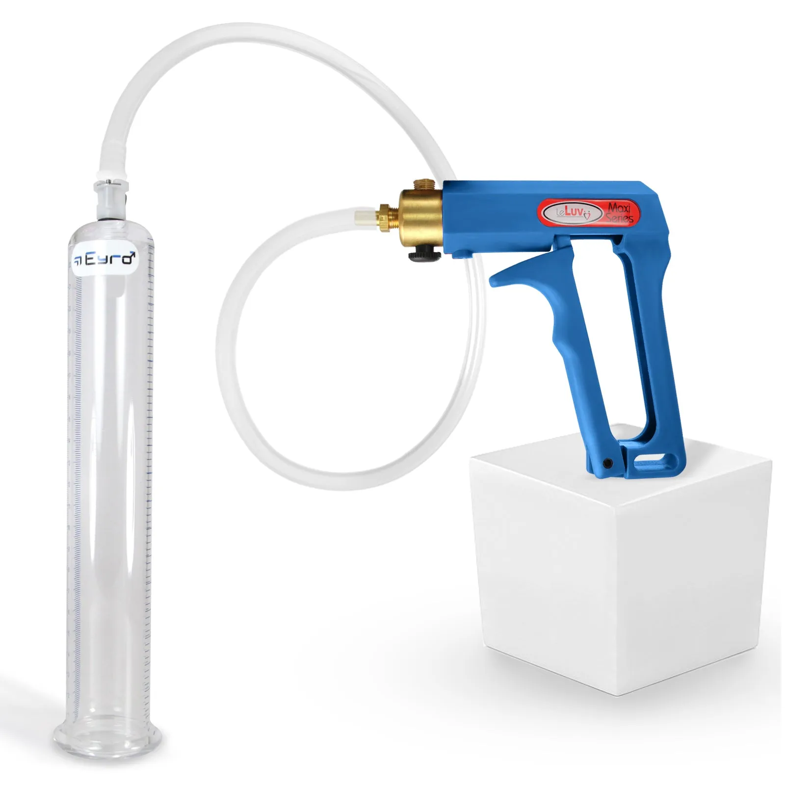LeLuv MAXI Penis Pump Blue/Purple Handle | 9"/12" Length x Diameter 1.35"-5.00"