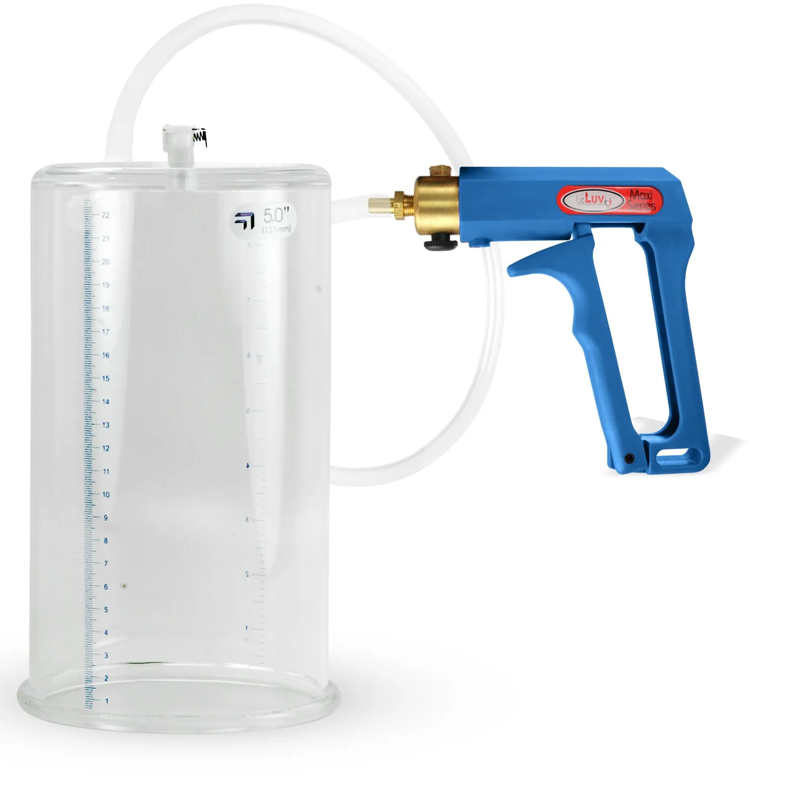 LeLuv MAXI Penis Pump Blue/Purple Handle | 9"/12" Length x Diameter 1.35"-5.00"