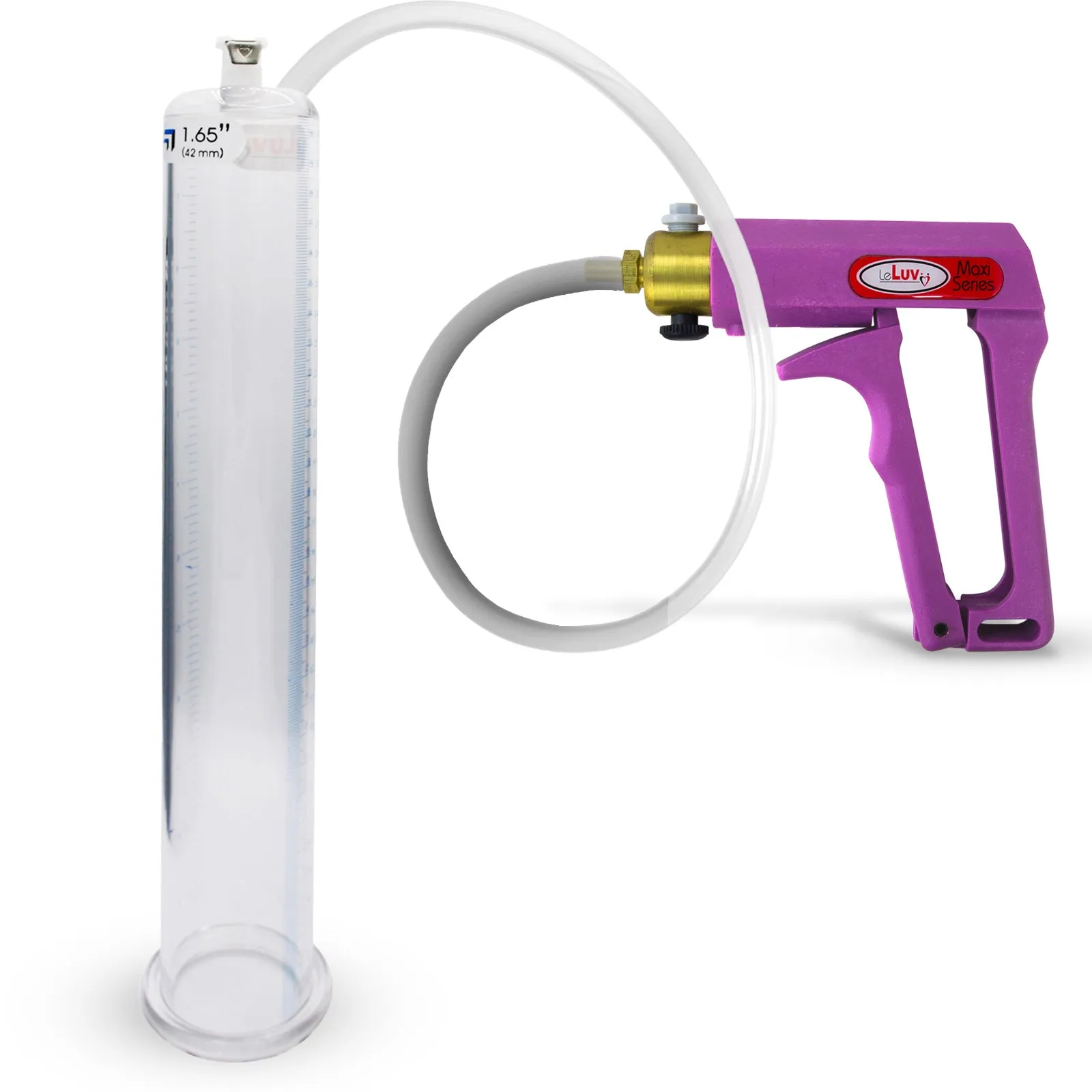 LeLuv MAXI Penis Pump Blue/Purple Handle | 9"/12" Length x Diameter 1.35"-5.00"