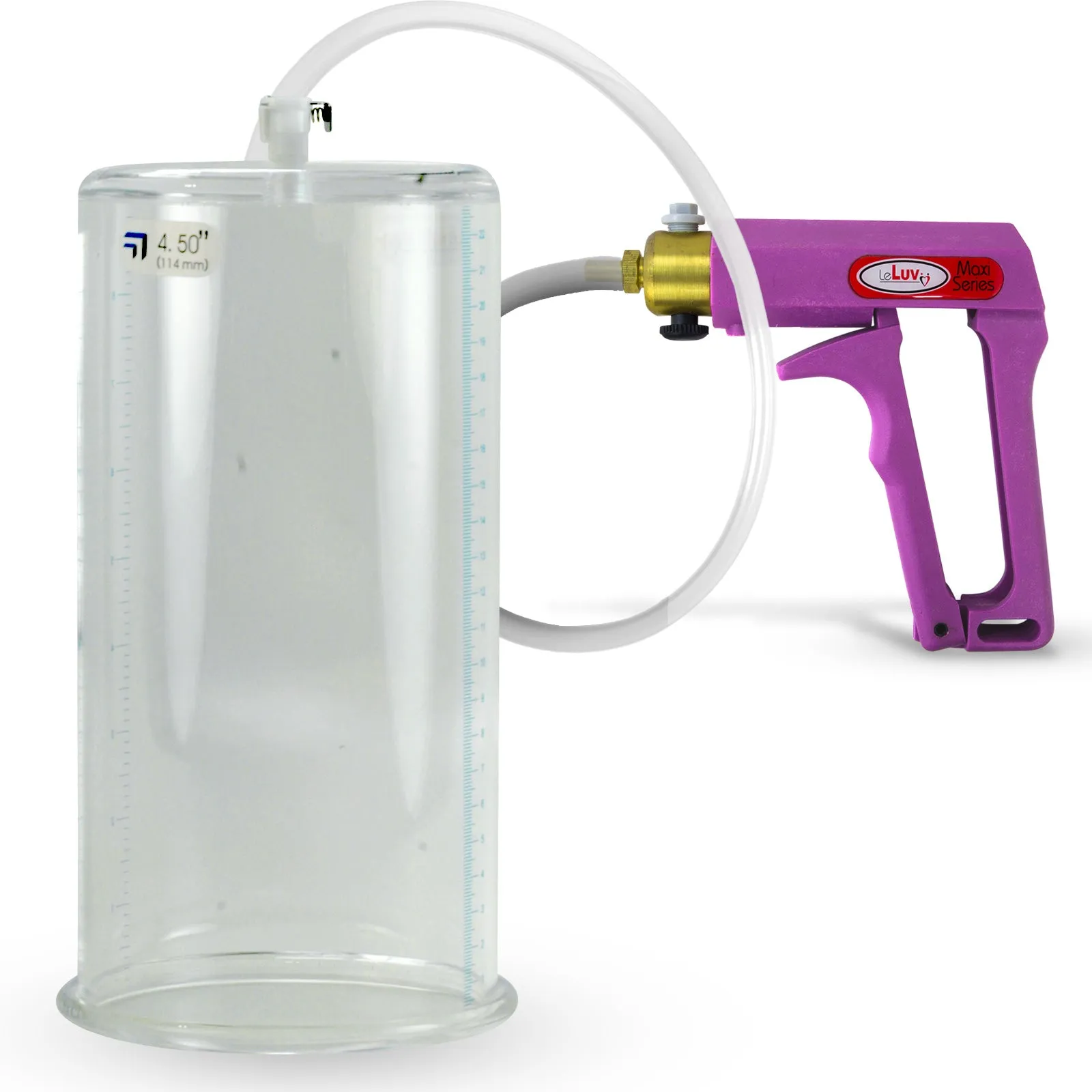 LeLuv MAXI Penis Pump Blue/Purple Handle | 9"/12" Length x Diameter 1.35"-5.00"