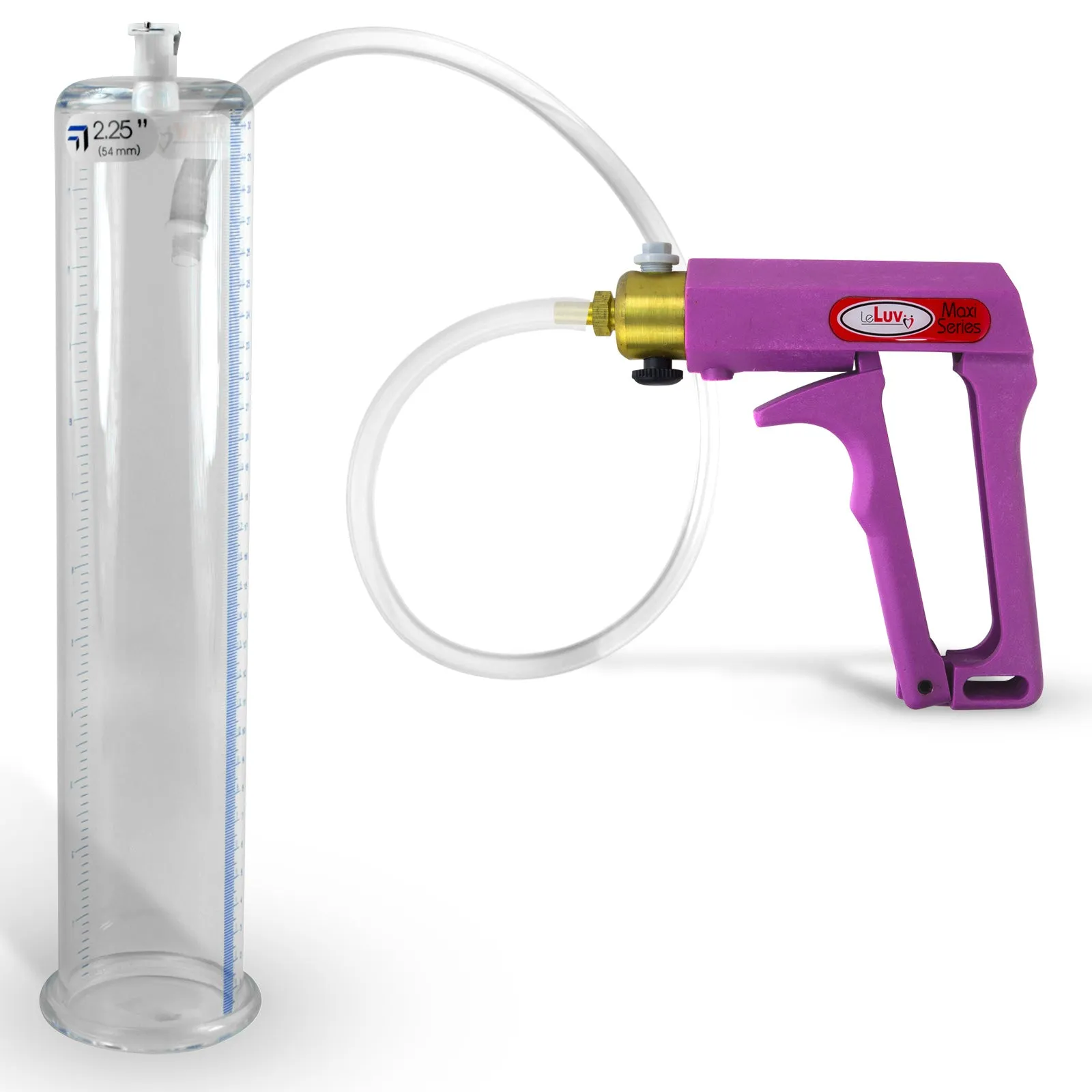 LeLuv MAXI Penis Pump Blue/Purple Handle | 9"/12" Length x Diameter 1.35"-5.00"
