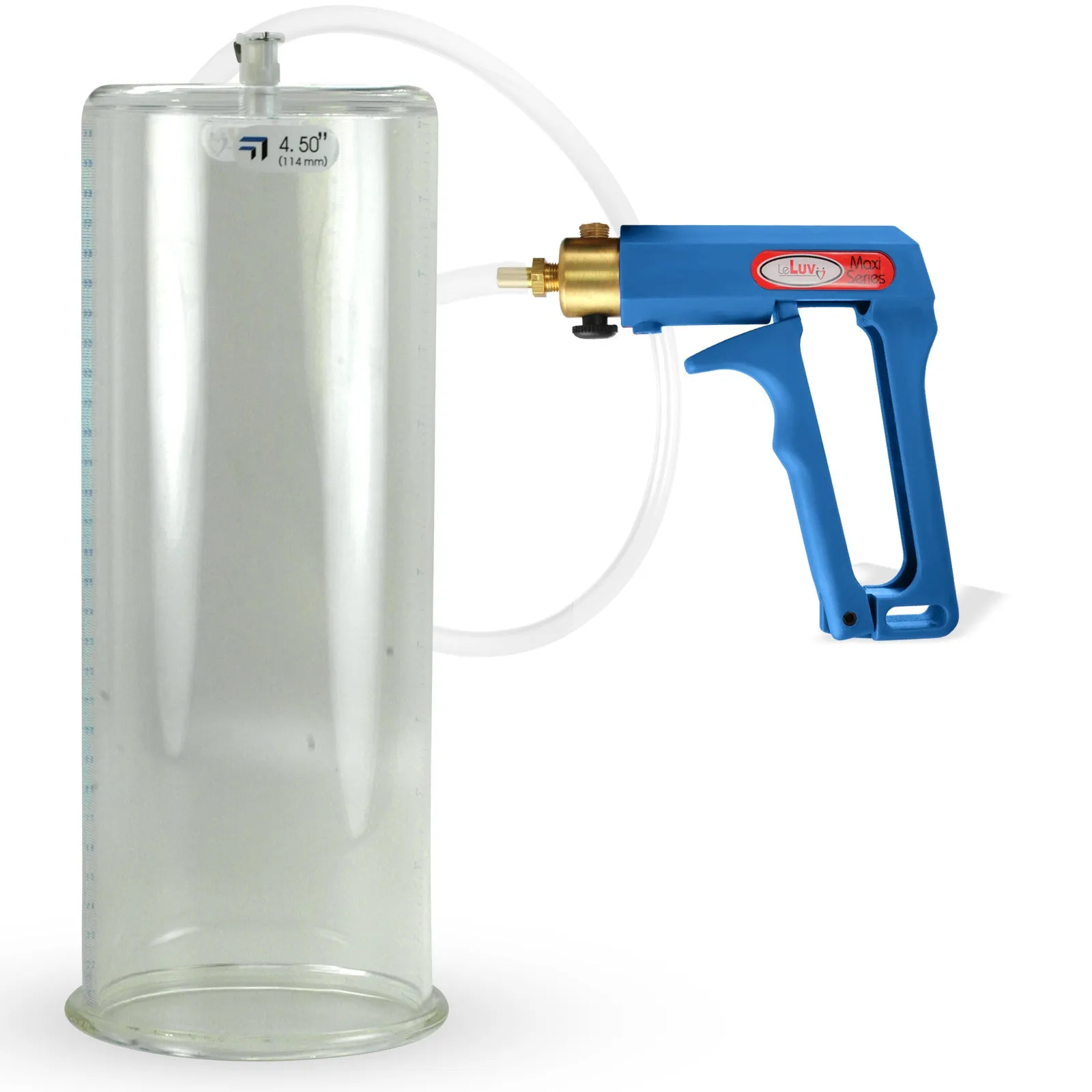 LeLuv MAXI Penis Pump Blue/Purple Handle | 9"/12" Length x Diameter 1.35"-5.00"