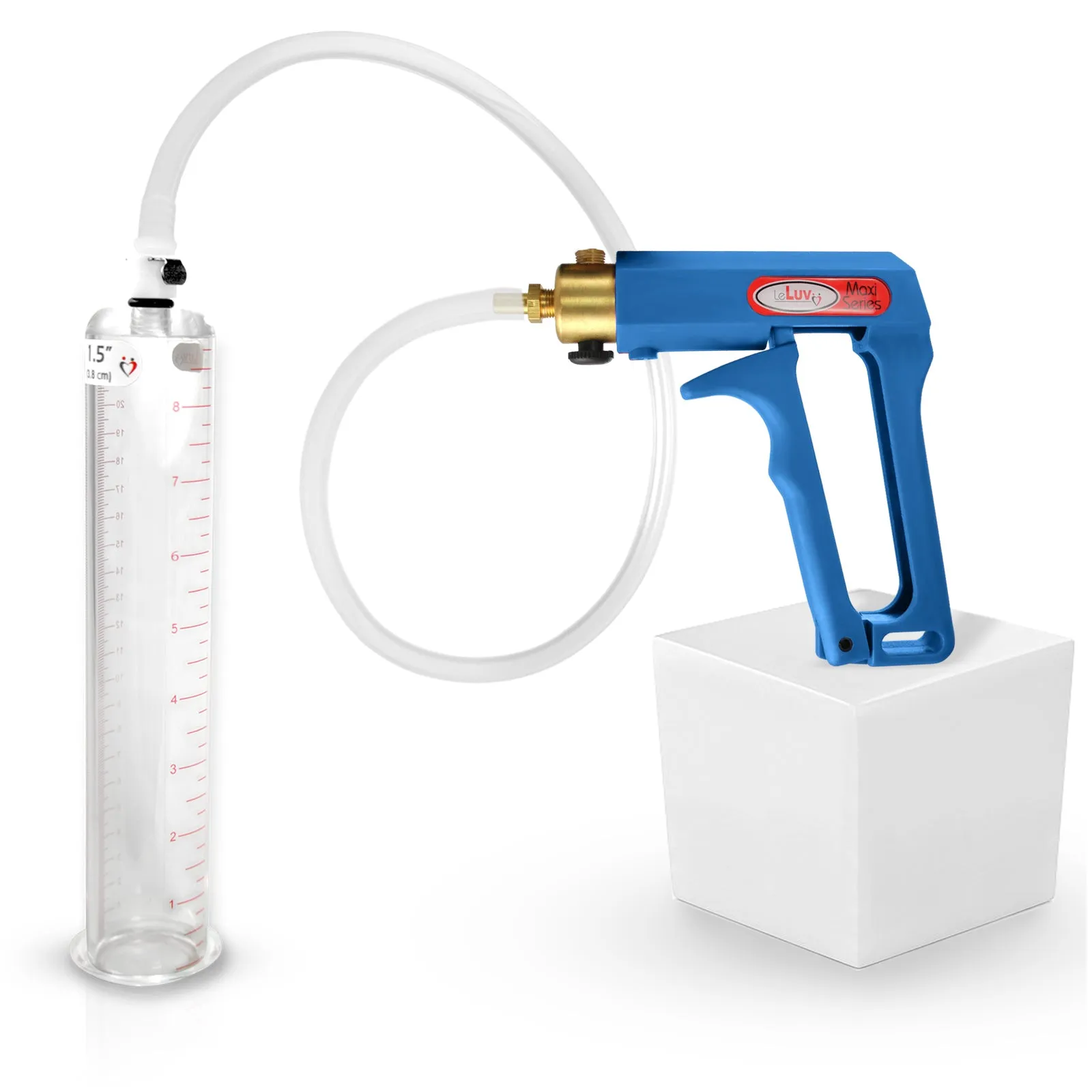 LeLuv MAXI Penis Pump Blue/Purple Handle | 9"/12" Length x Diameter 1.35"-5.00"