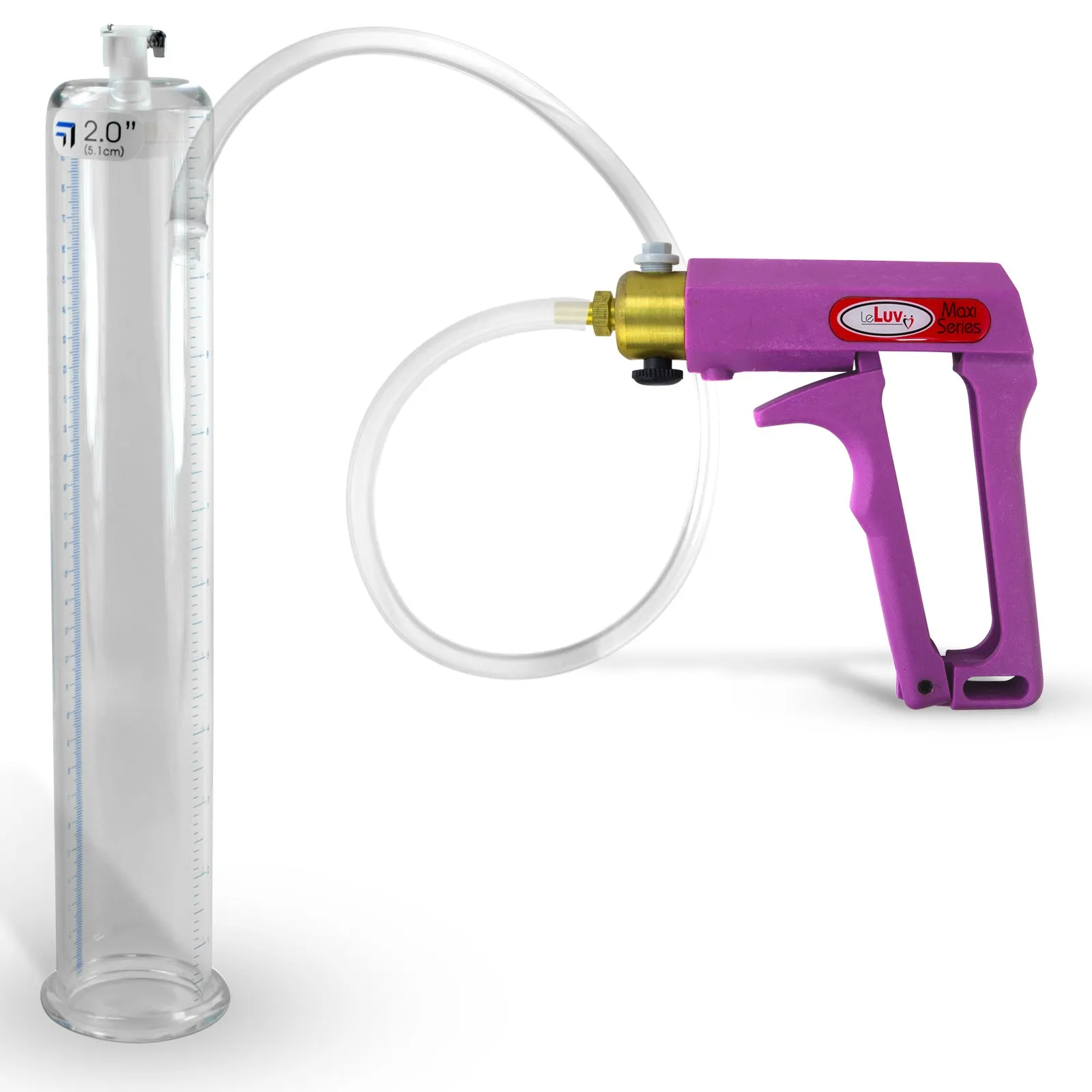 LeLuv MAXI Penis Pump Blue/Purple Handle | 9"/12" Length x Diameter 1.35"-5.00"