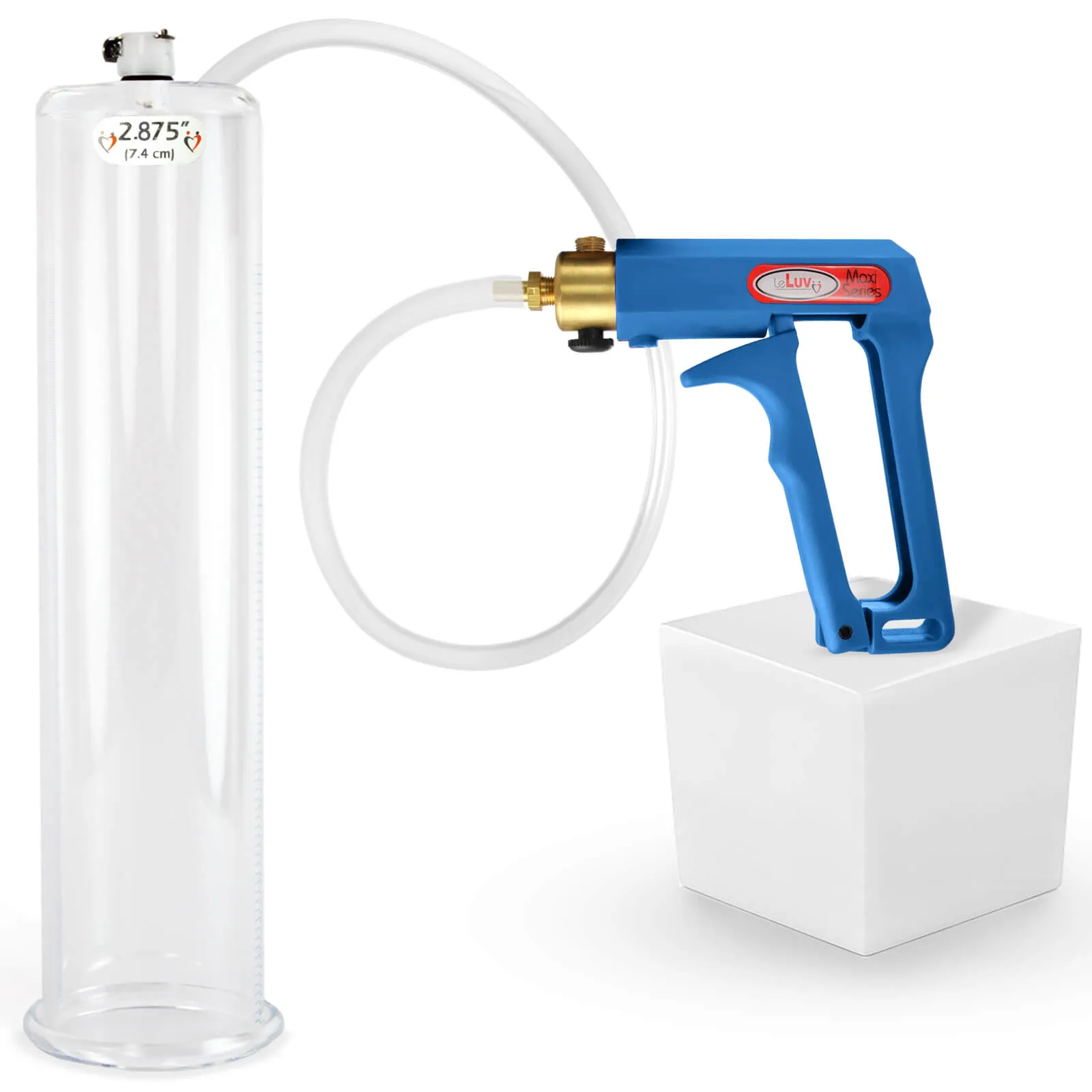 LeLuv MAXI Penis Pump Blue/Purple Handle | 9"/12" Length x Diameter 1.35"-5.00"