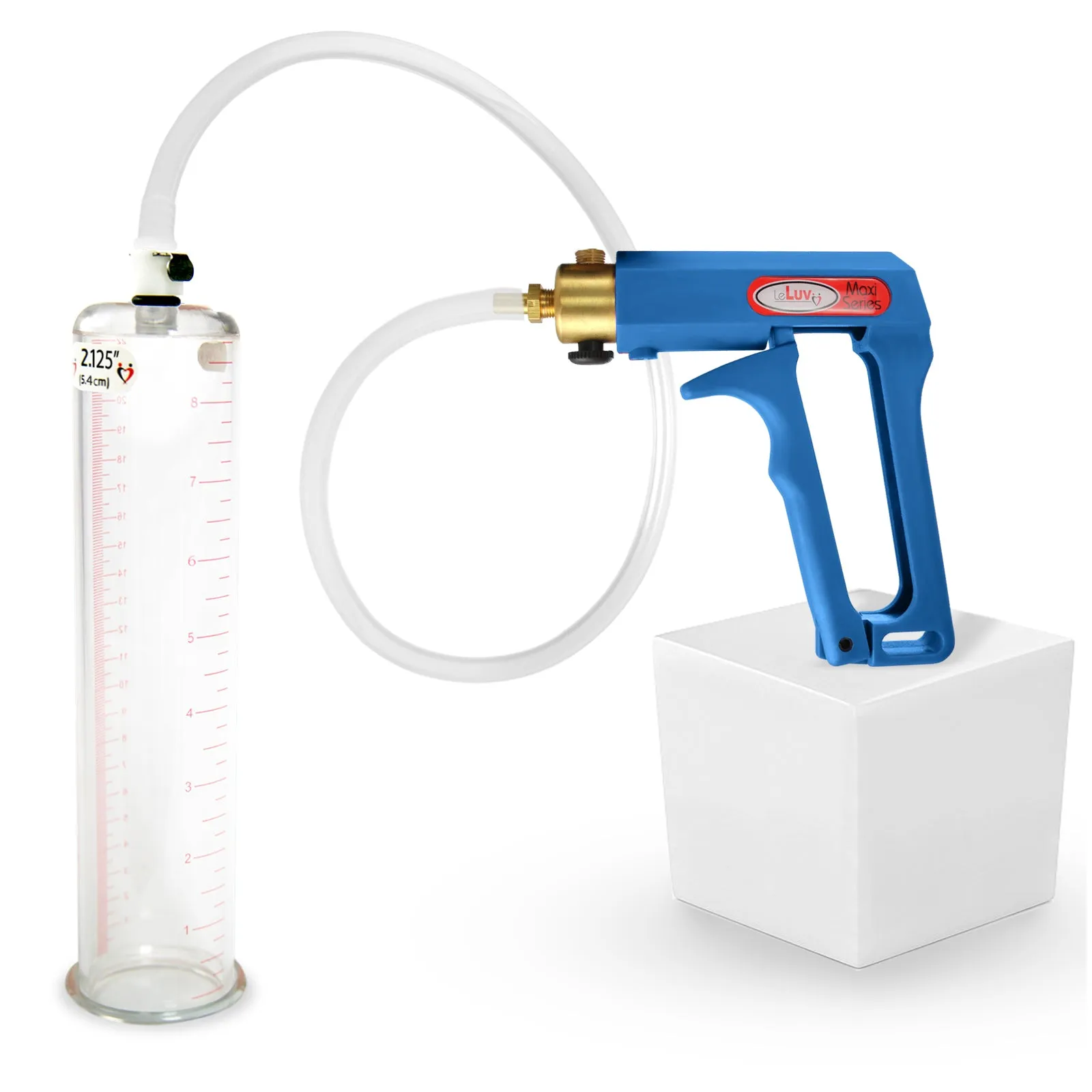 LeLuv MAXI Penis Pump Blue/Purple Handle | 9"/12" Length x Diameter 1.35"-5.00"