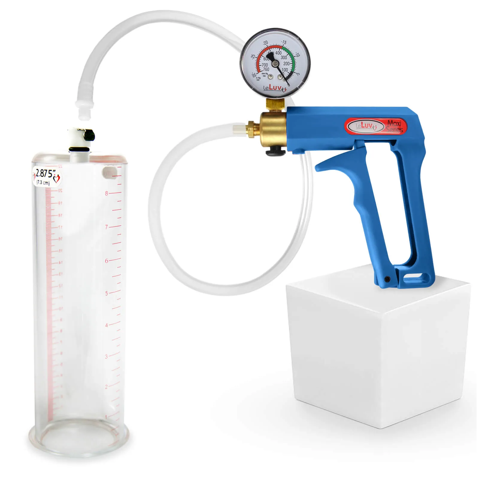 LeLuv MAXI Penis Pump Blue/Purple Handle | 9"/12" Length x Diameter 1.35"-5.00"
