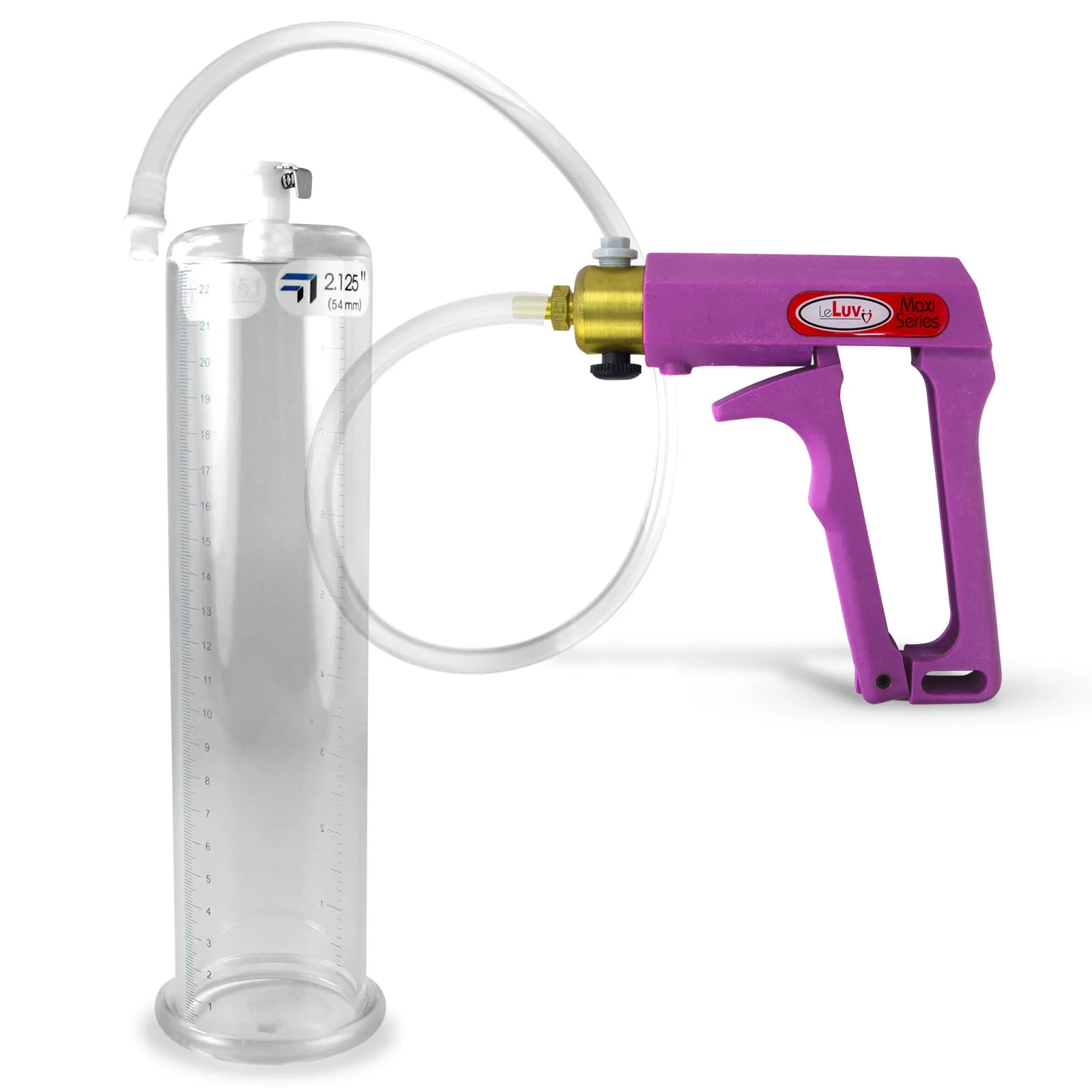 LeLuv MAXI Penis Pump Blue/Purple Handle | 9"/12" Length x Diameter 1.35"-5.00"