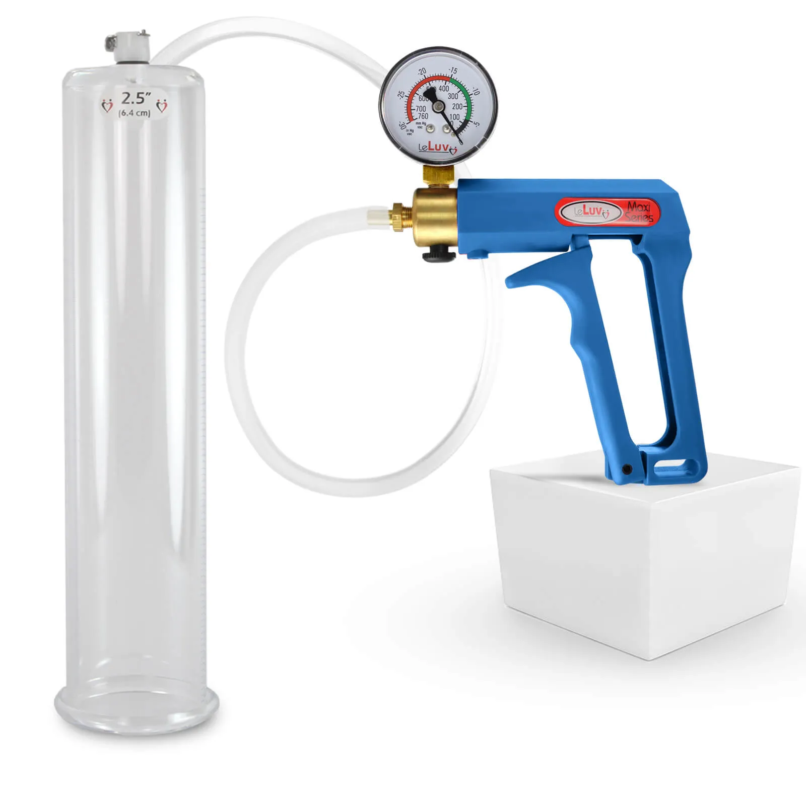 LeLuv MAXI Penis Pump Blue/Purple Handle | 9"/12" Length x Diameter 1.35"-5.00"