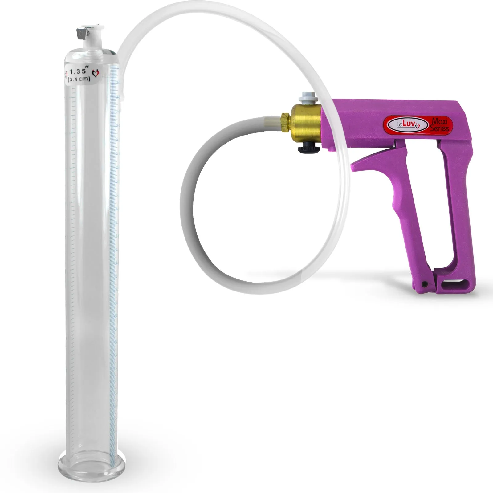 LeLuv MAXI Penis Pump Blue/Purple Handle | 9"/12" Length x Diameter 1.35"-5.00"
