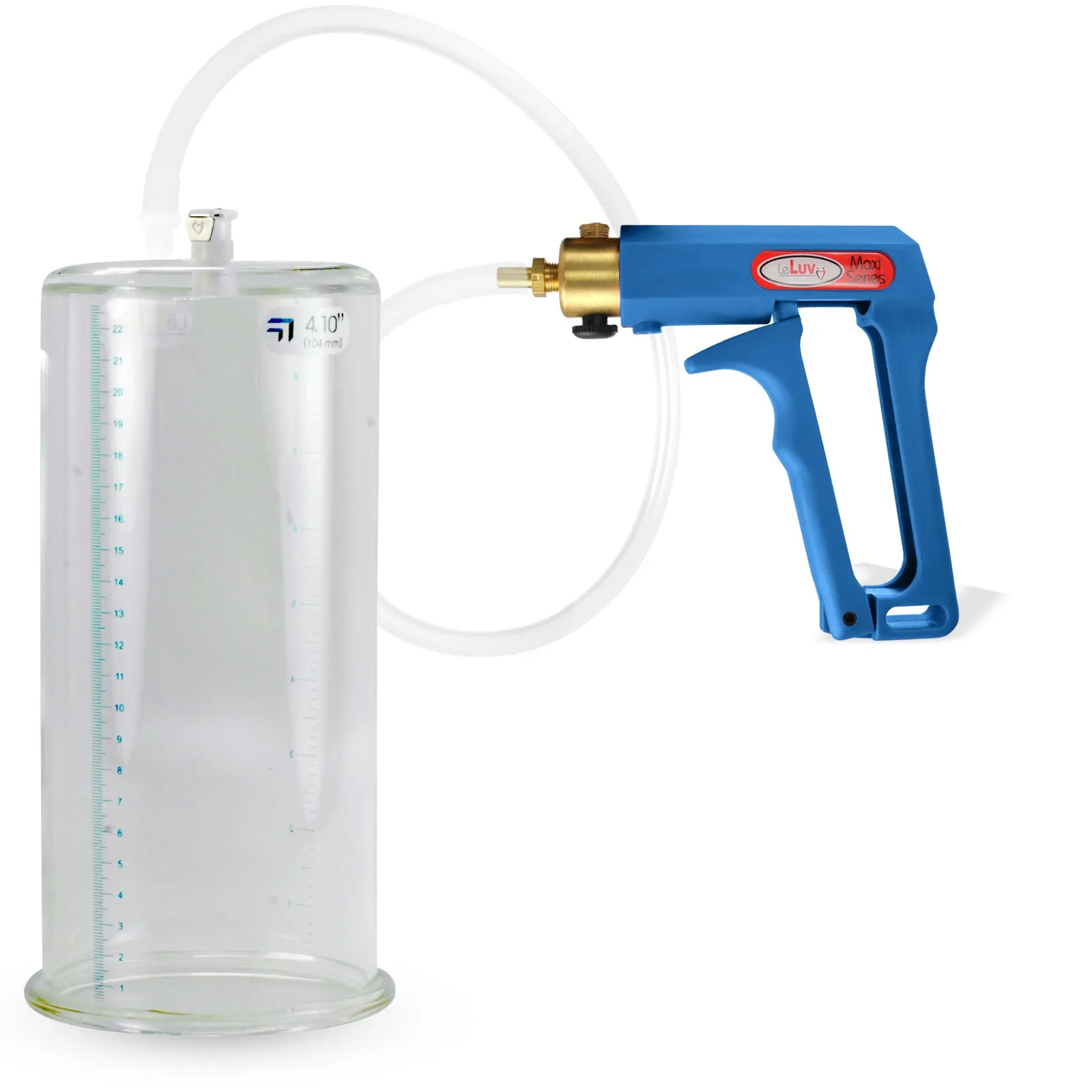 LeLuv MAXI Penis Pump Blue/Purple Handle | 9"/12" Length x Diameter 1.35"-5.00"