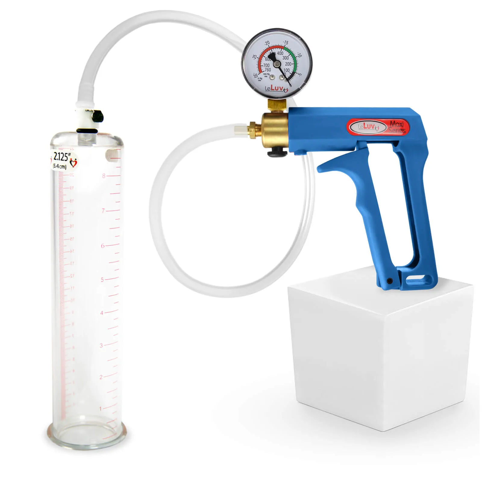 LeLuv MAXI Penis Pump Blue/Purple Handle | 9"/12" Length x Diameter 1.35"-5.00"