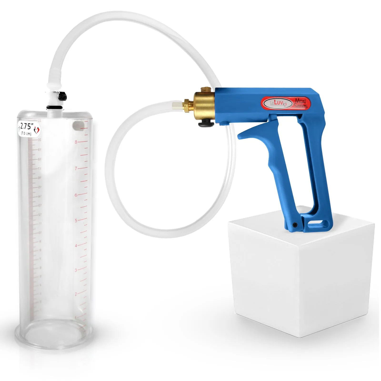 LeLuv MAXI Penis Pump Blue/Purple Handle | 9"/12" Length x Diameter 1.35"-5.00"