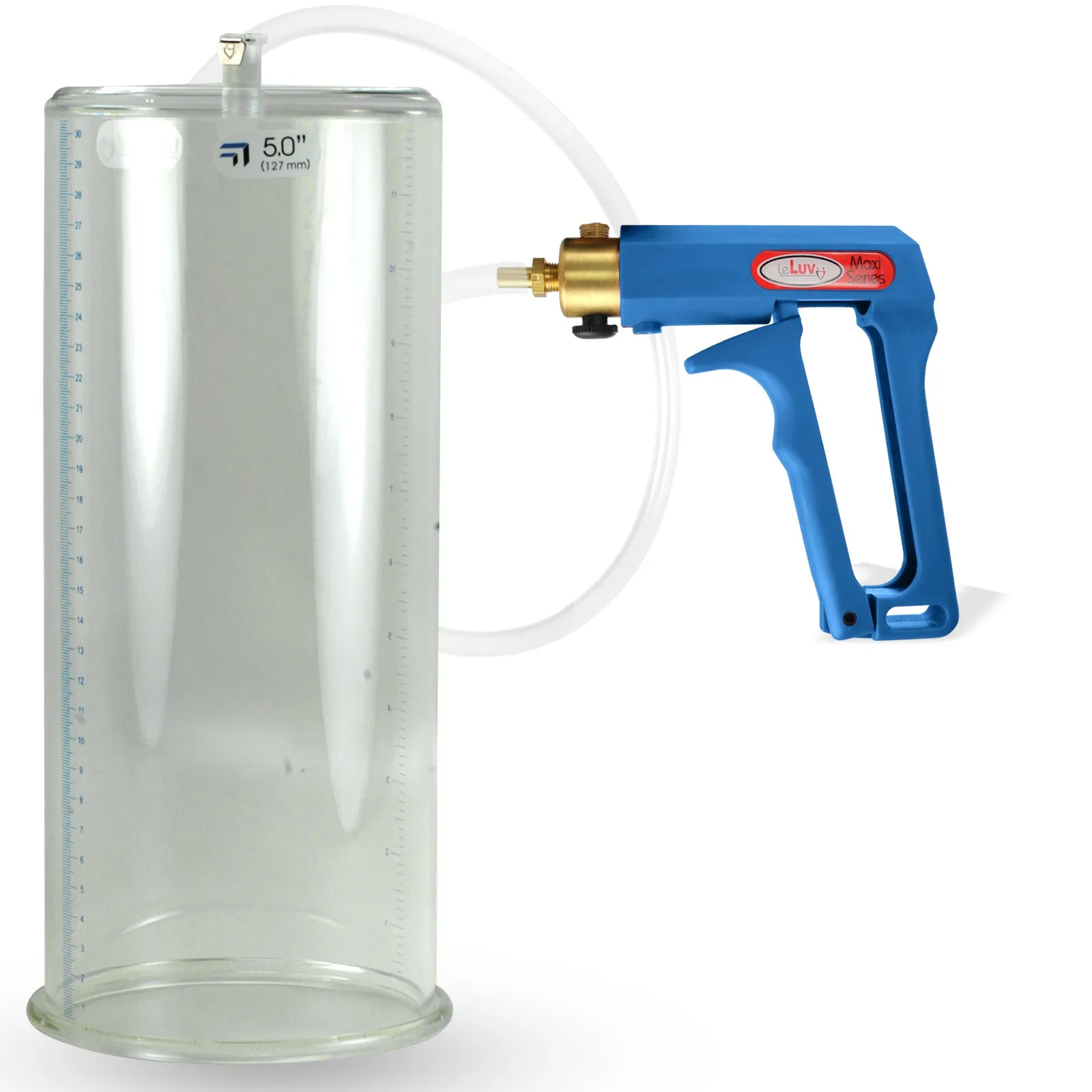 LeLuv MAXI Penis Pump Blue/Purple Handle | 9"/12" Length x Diameter 1.35"-5.00"