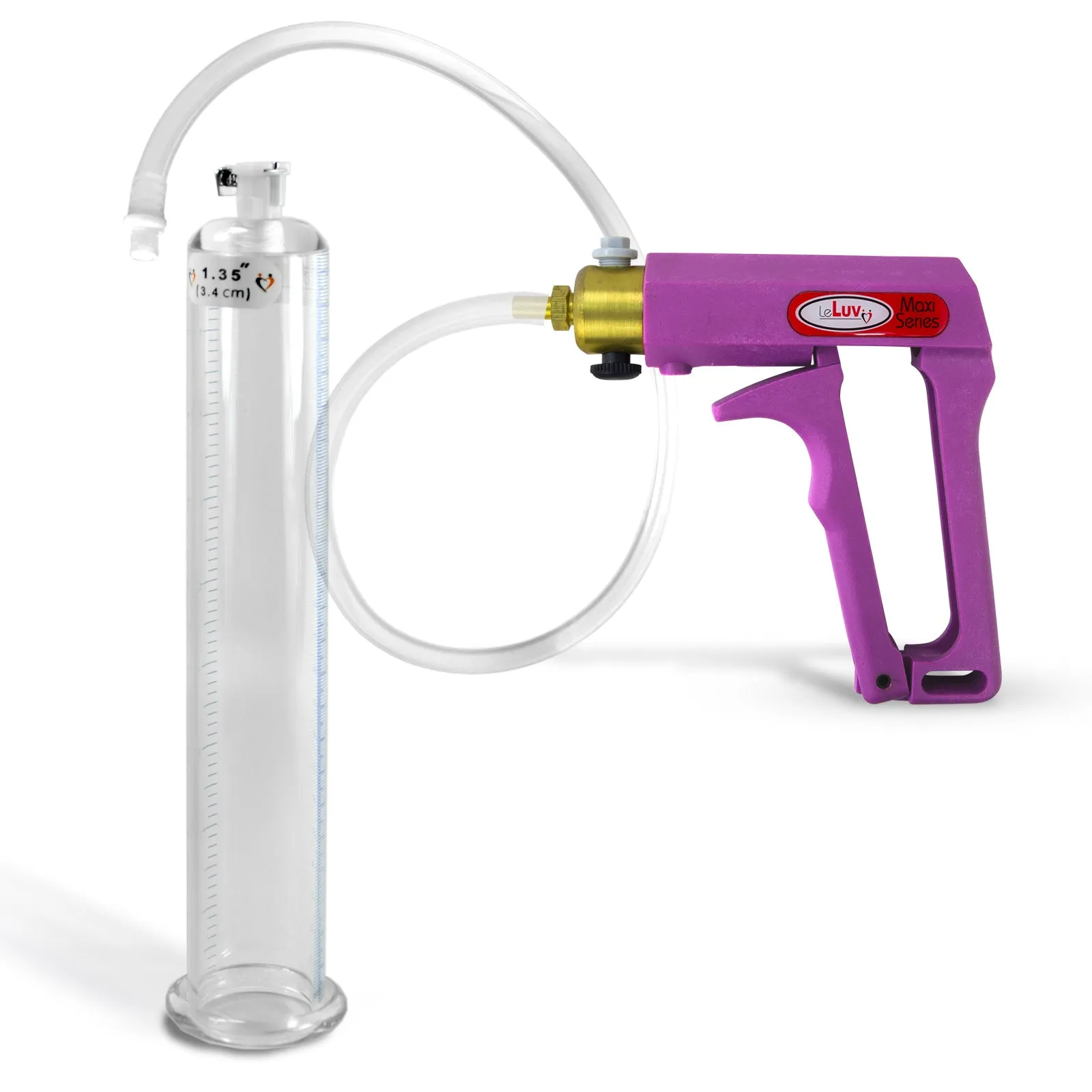LeLuv MAXI Penis Pump Blue/Purple Handle | 9"/12" Length x Diameter 1.35"-5.00"