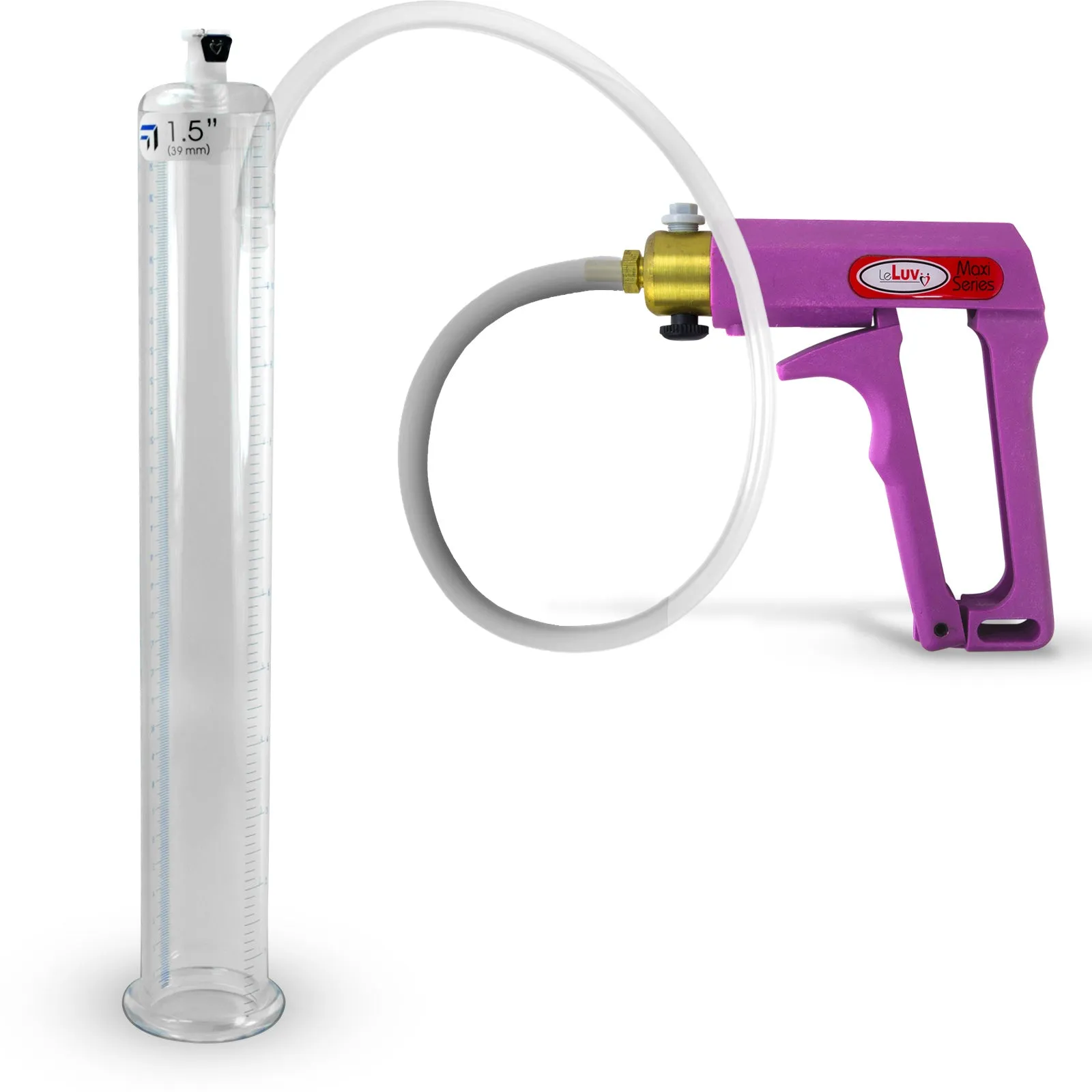 LeLuv MAXI Penis Pump Blue/Purple Handle | 9"/12" Length x Diameter 1.35"-5.00"