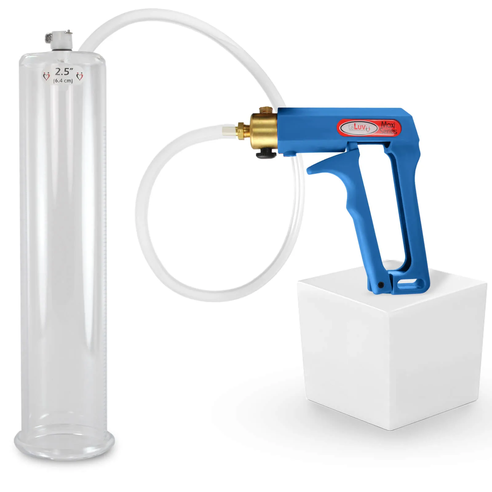 LeLuv MAXI Penis Pump Blue/Purple Handle | 9"/12" Length x Diameter 1.35"-5.00"