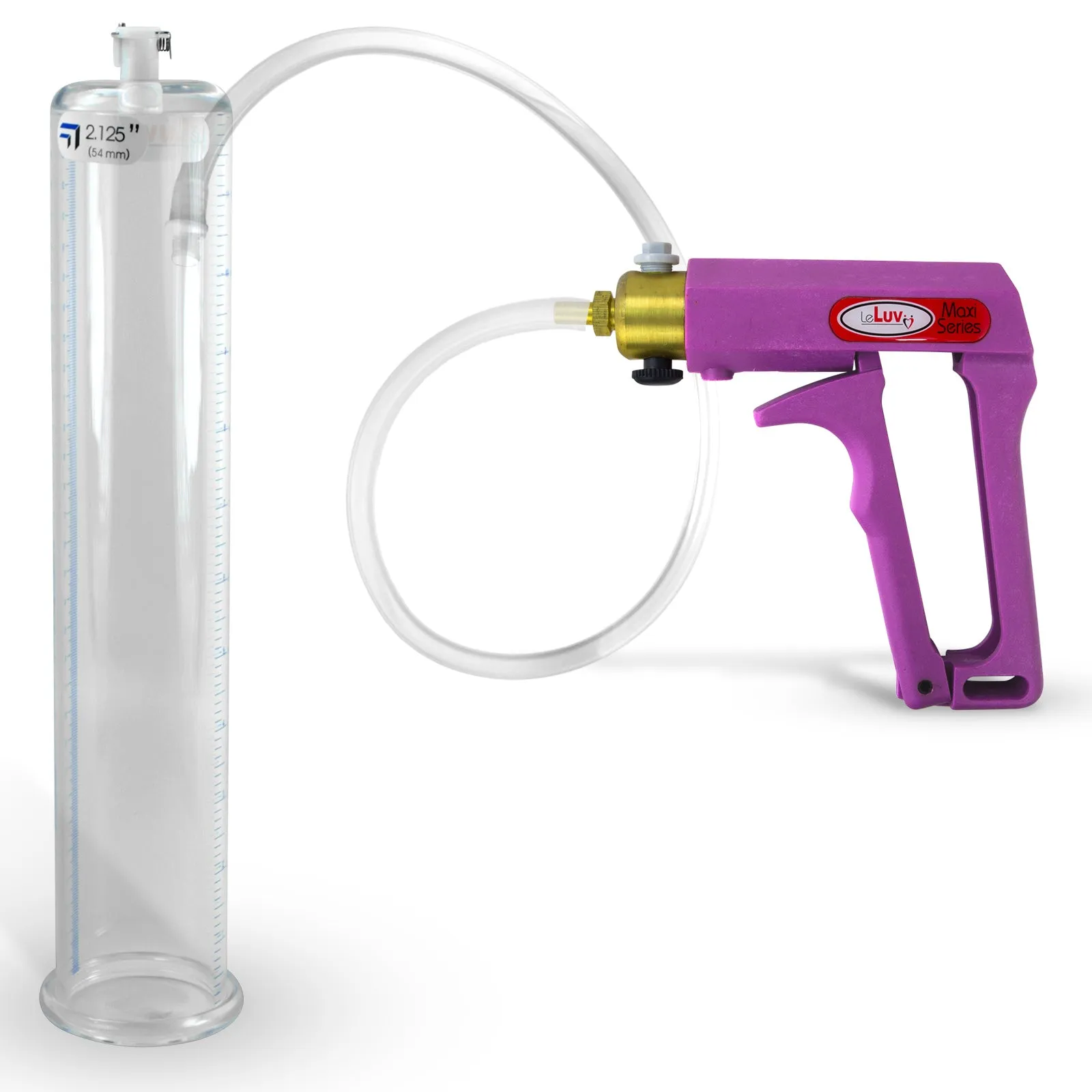 LeLuv MAXI Penis Pump Blue/Purple Handle | 9"/12" Length x Diameter 1.35"-5.00"